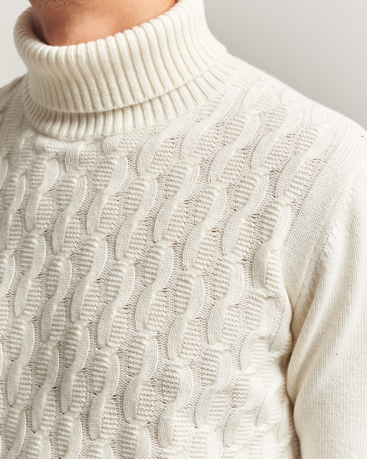 Homme | Pulls Et Tricots | Oscar Jacobson | Seppo Cable Knitted Rollneck White