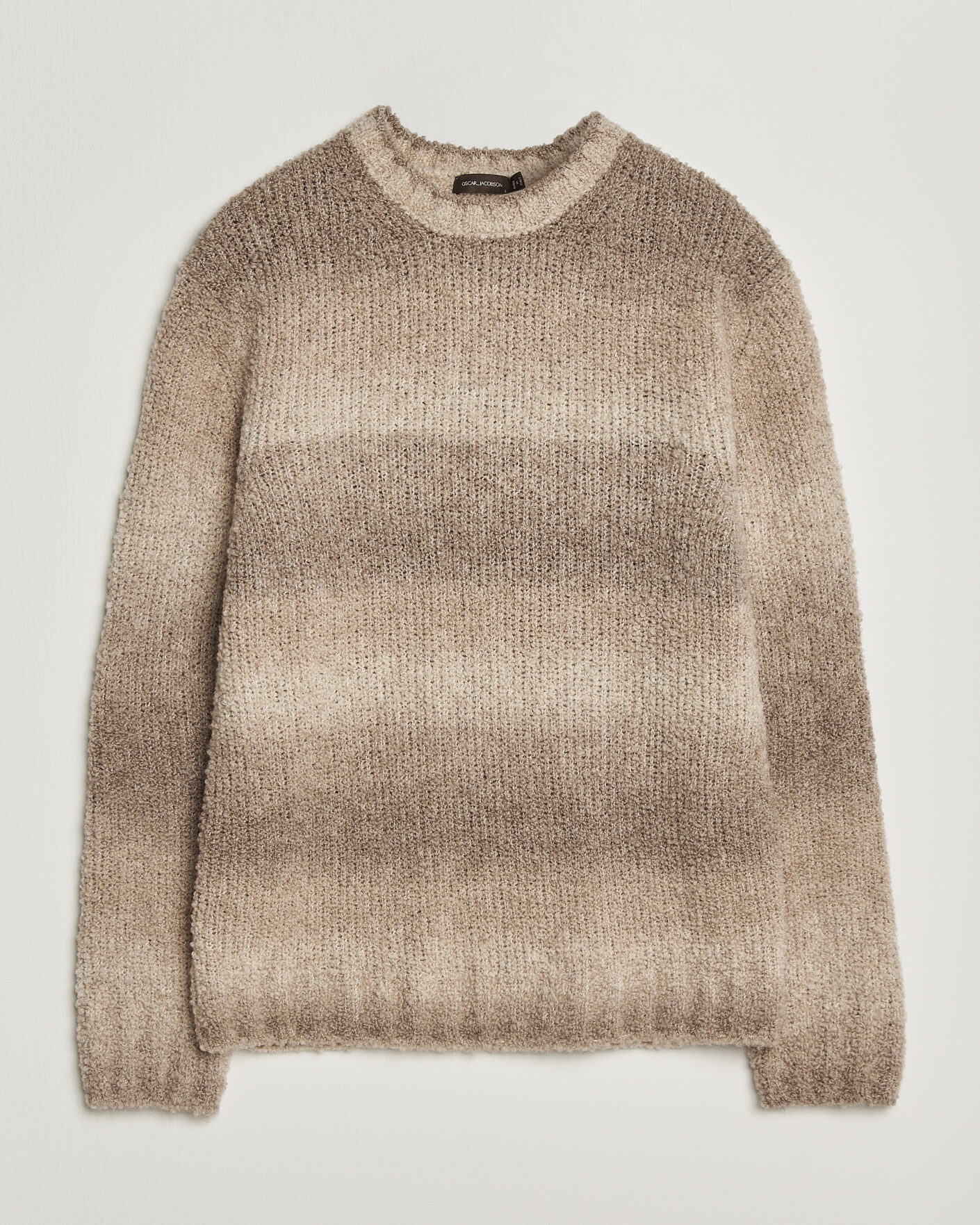 Homme | Pulls Et Tricots | Oscar Jacobson | Ronnie Heavy Knitted Wool Crewneck Beige