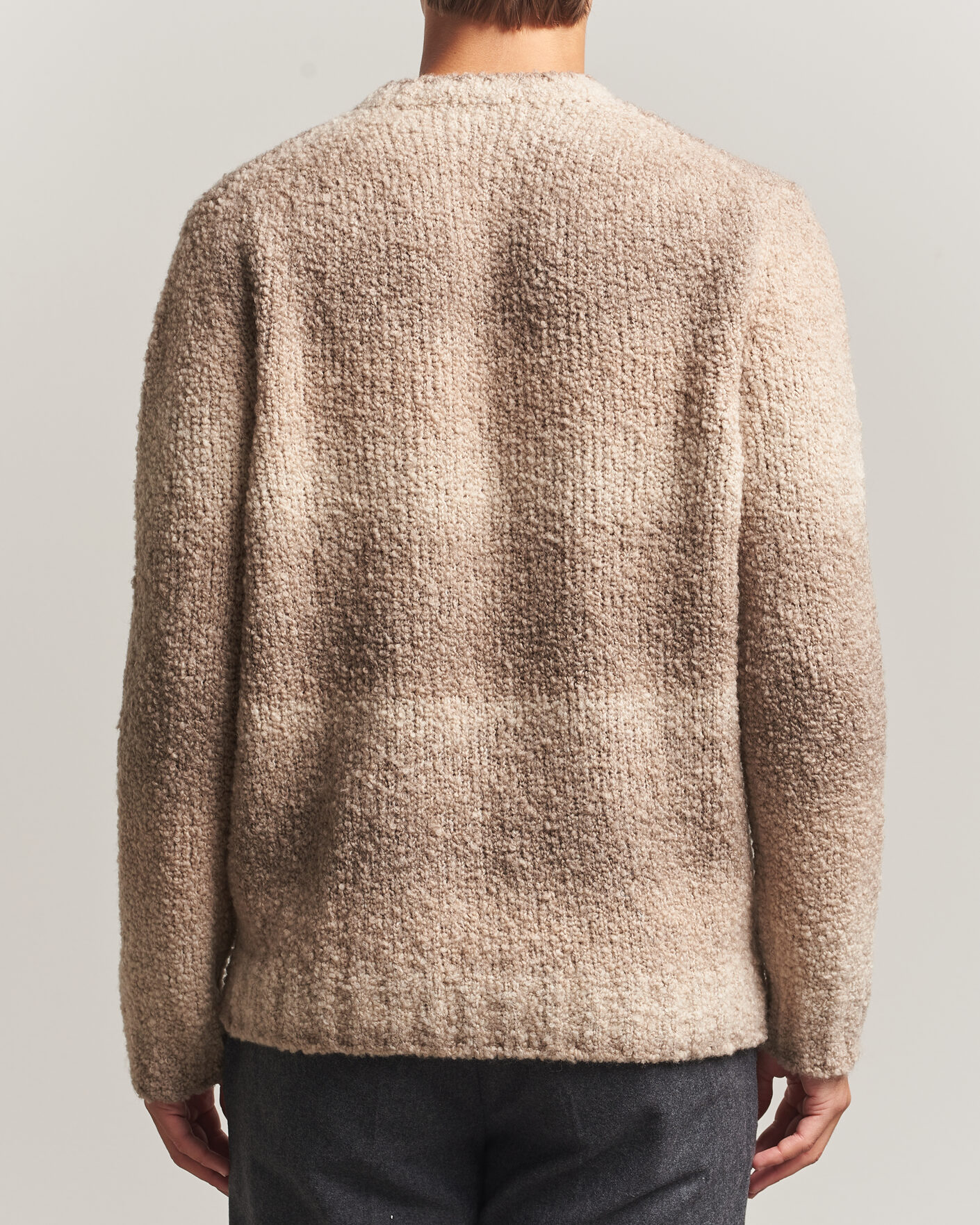 Homme | Pulls Et Tricots | Oscar Jacobson | Ronnie Heavy Knitted Wool Crewneck Beige