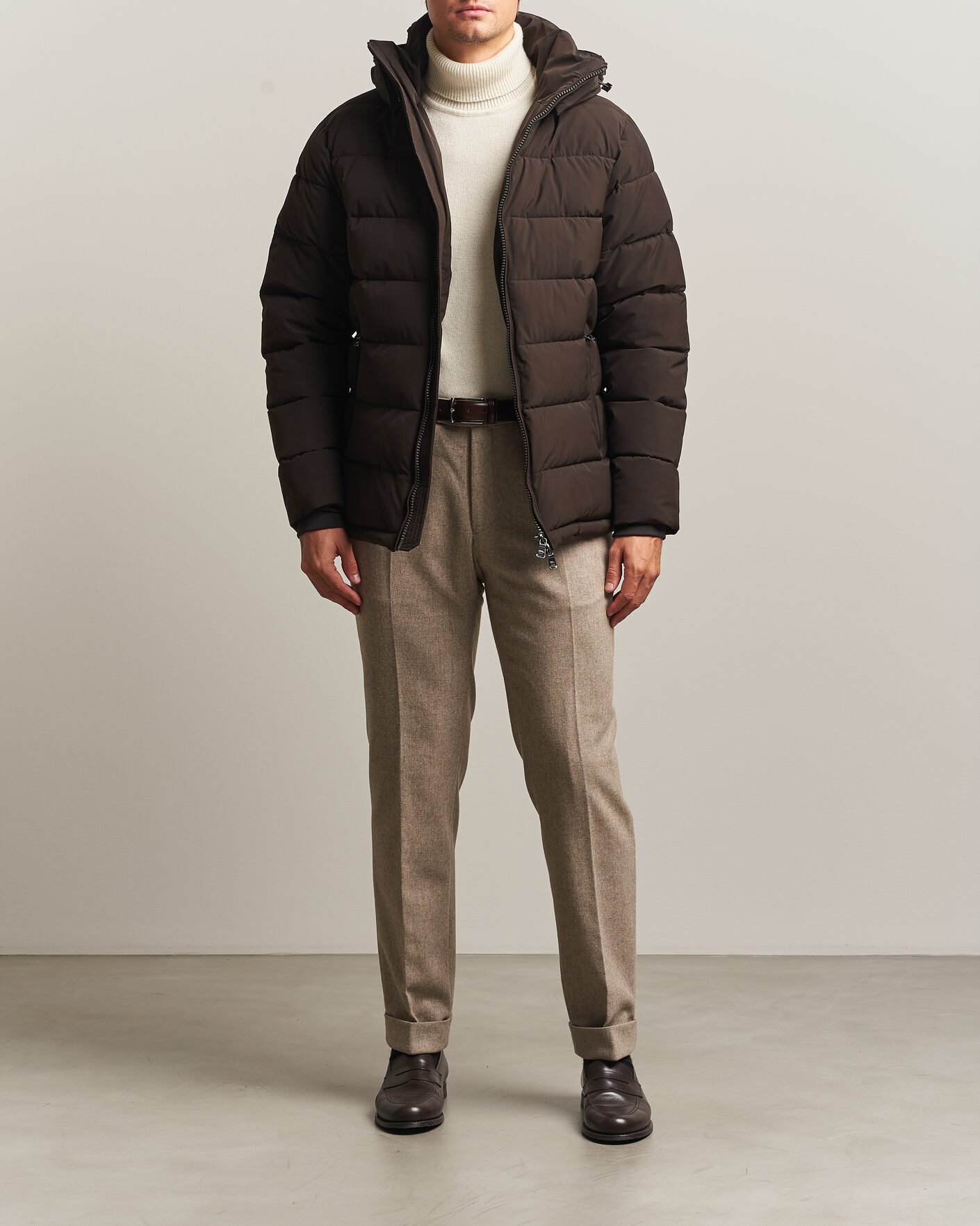 Homme | Manteaux Et Vestes | Oscar Jacobson | Hooded Puffer Jacket Brown