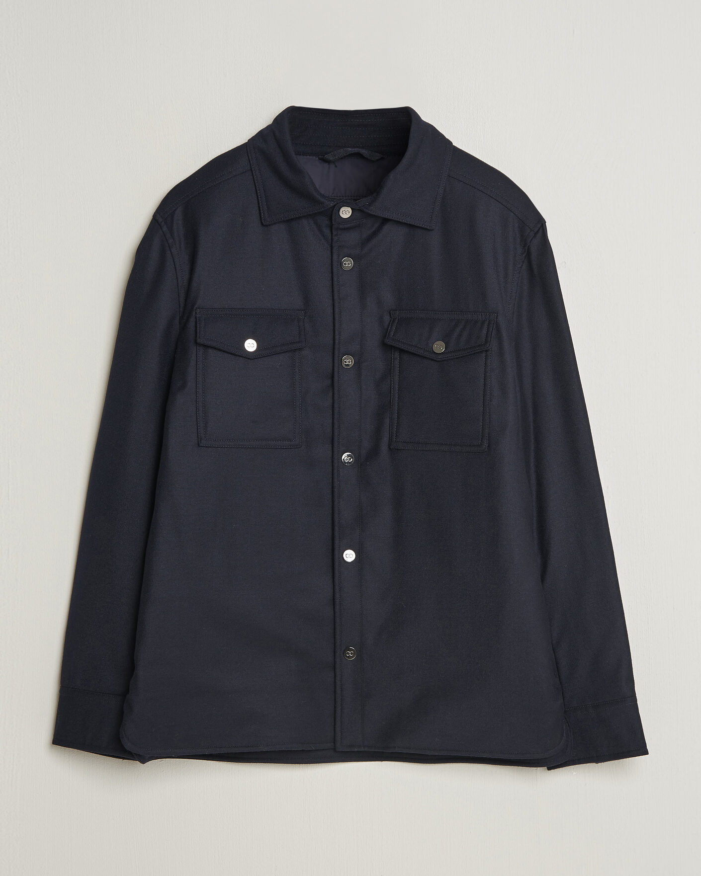 Homme | Manteaux Et Vestes | Oscar Jacobson | Nylon/Wool Padded Shirt Jacket Navy