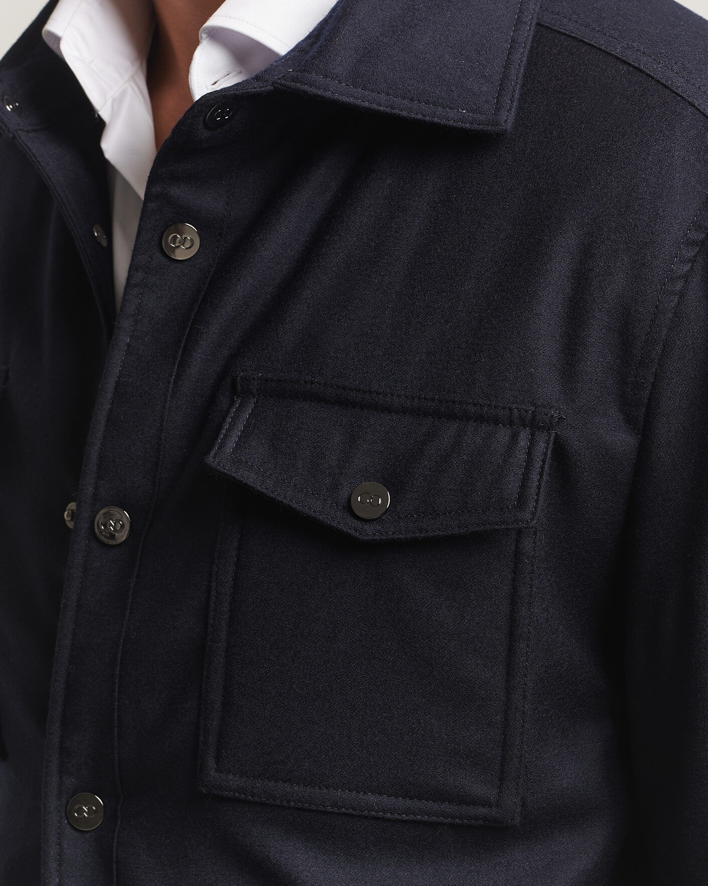 Homme | Manteaux Et Vestes | Oscar Jacobson | Nylon/Wool Padded Shirt Jacket Navy