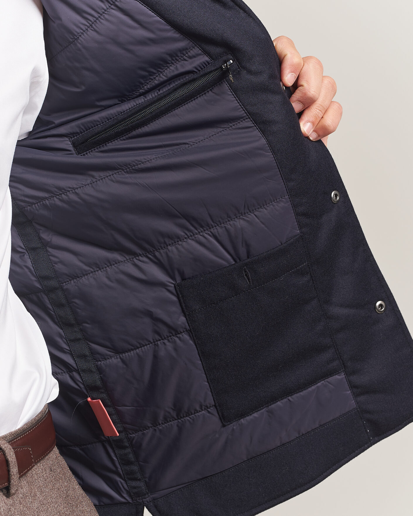 Homme | Manteaux Et Vestes | Oscar Jacobson | Nylon/Wool Padded Shirt Jacket Navy