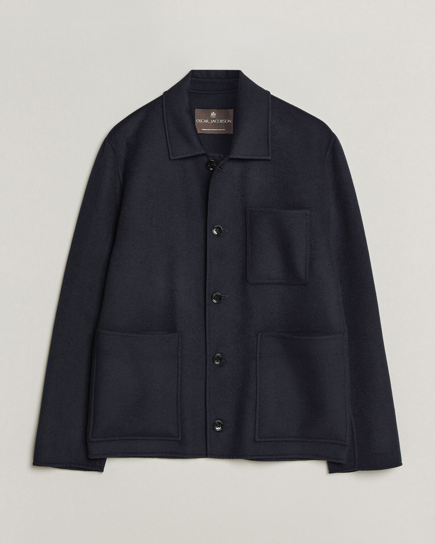 Homme | Manteaux Et Vestes | Oscar Jacobson | Doublé Wool Shirt Jacket Navy