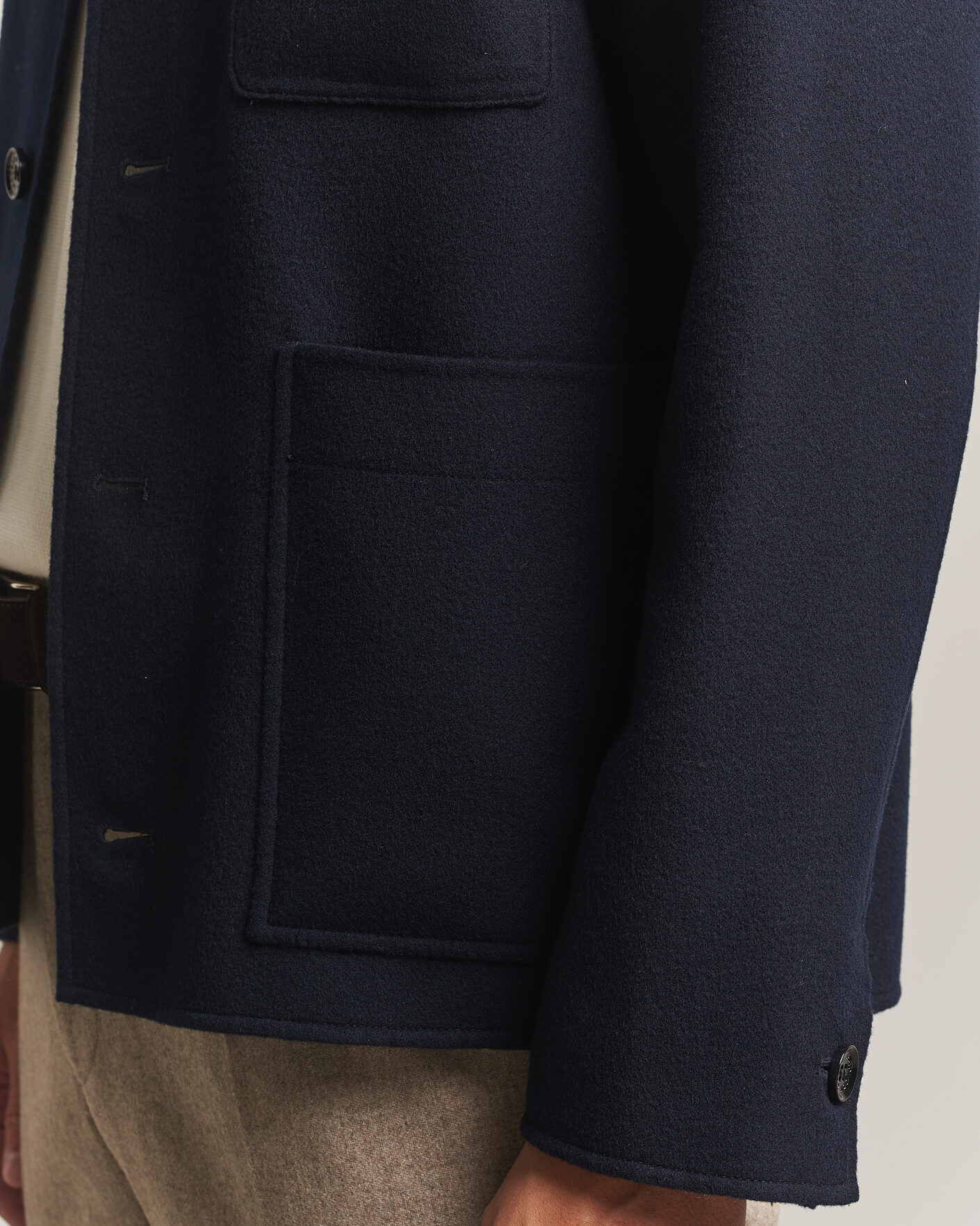 Homme | Manteaux Et Vestes | Oscar Jacobson | Doublé Wool Shirt Jacket Navy