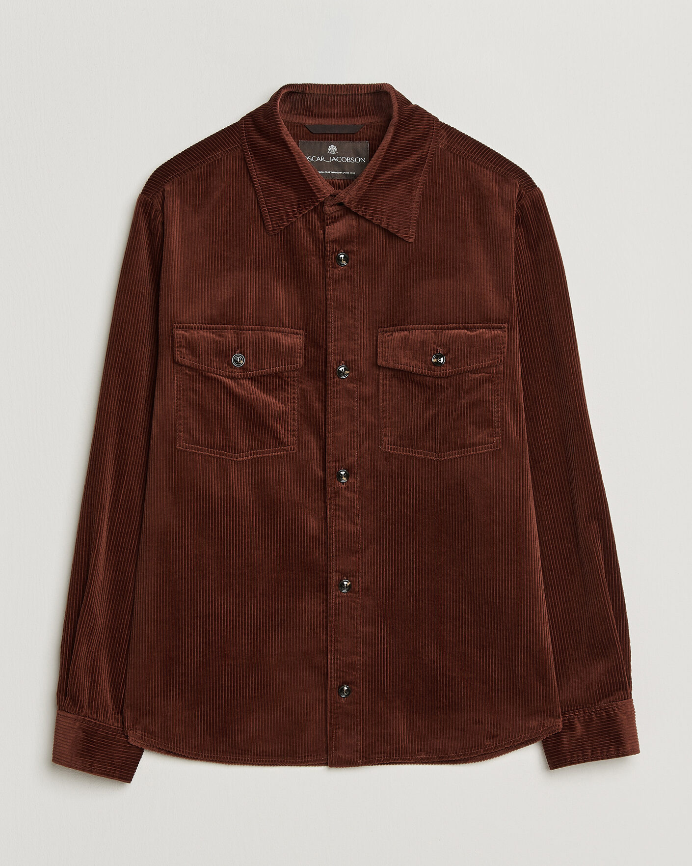 Homme | Chemises | Oscar Jacobson | Magnus Cord Shirt Jacket Burgundy