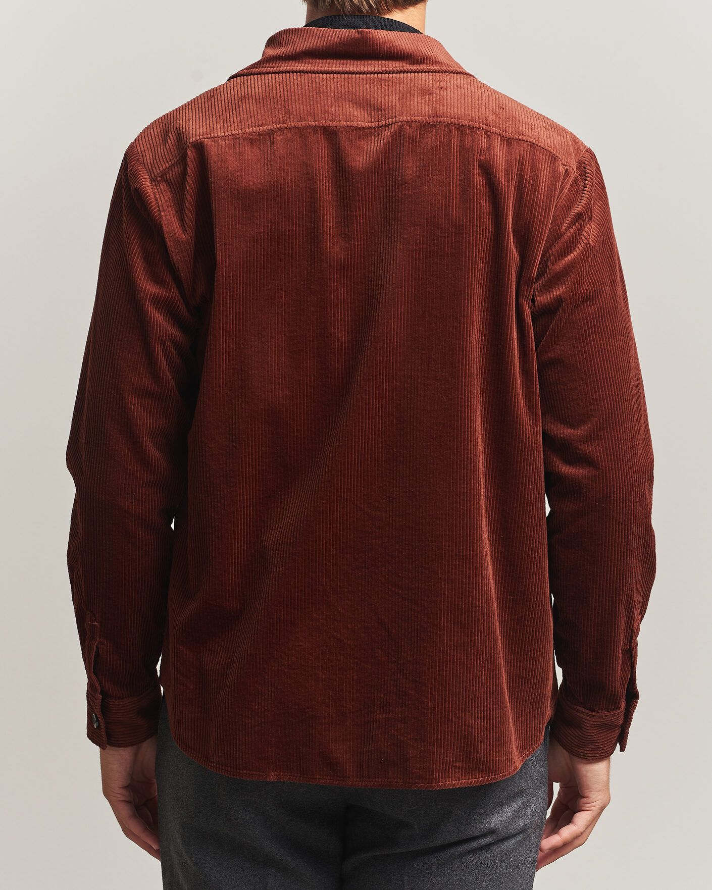 Homme | Chemises | Oscar Jacobson | Magnus Cord Shirt Jacket Burgundy