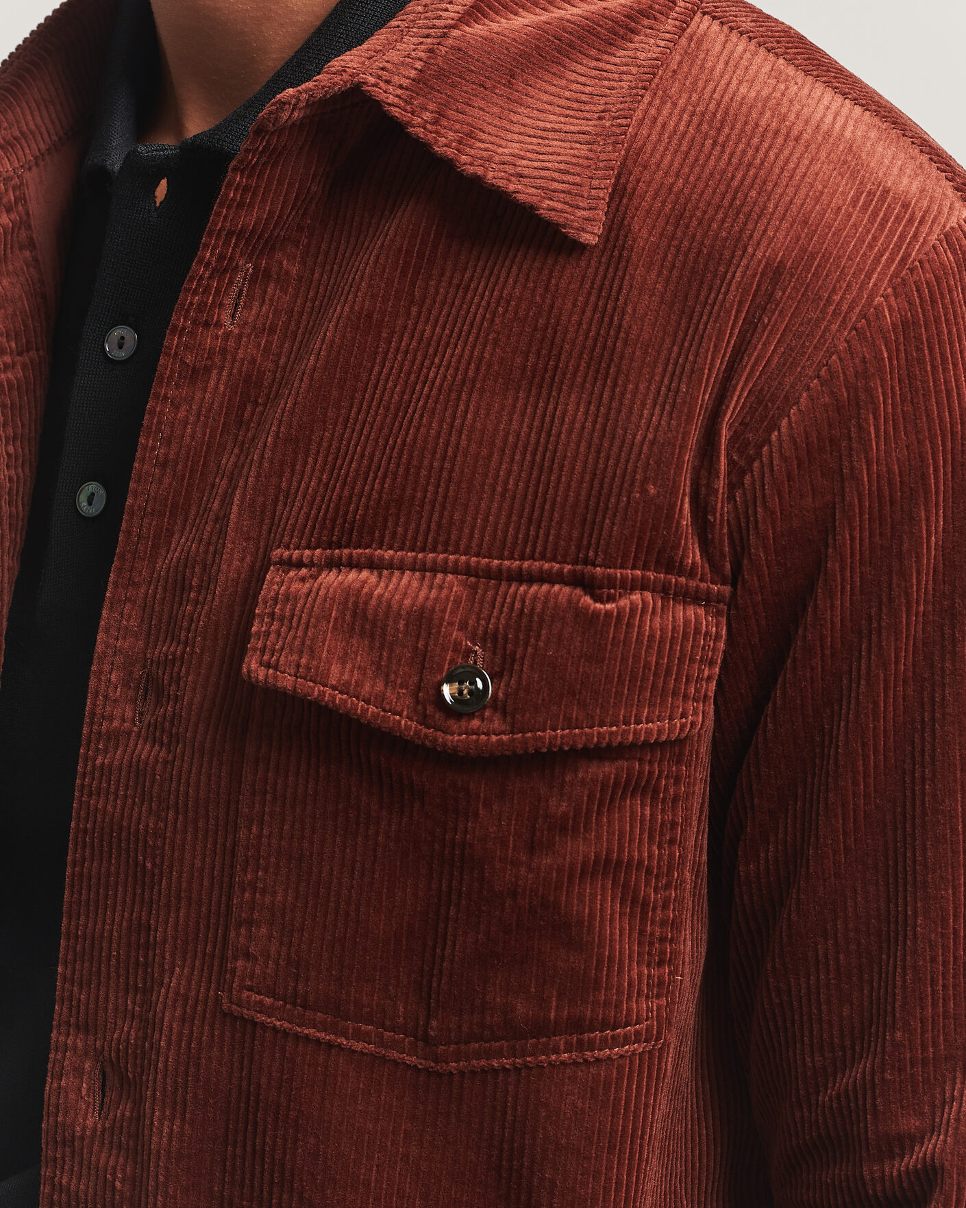 Homme | Chemises | Oscar Jacobson | Magnus Cord Shirt Jacket Burgundy