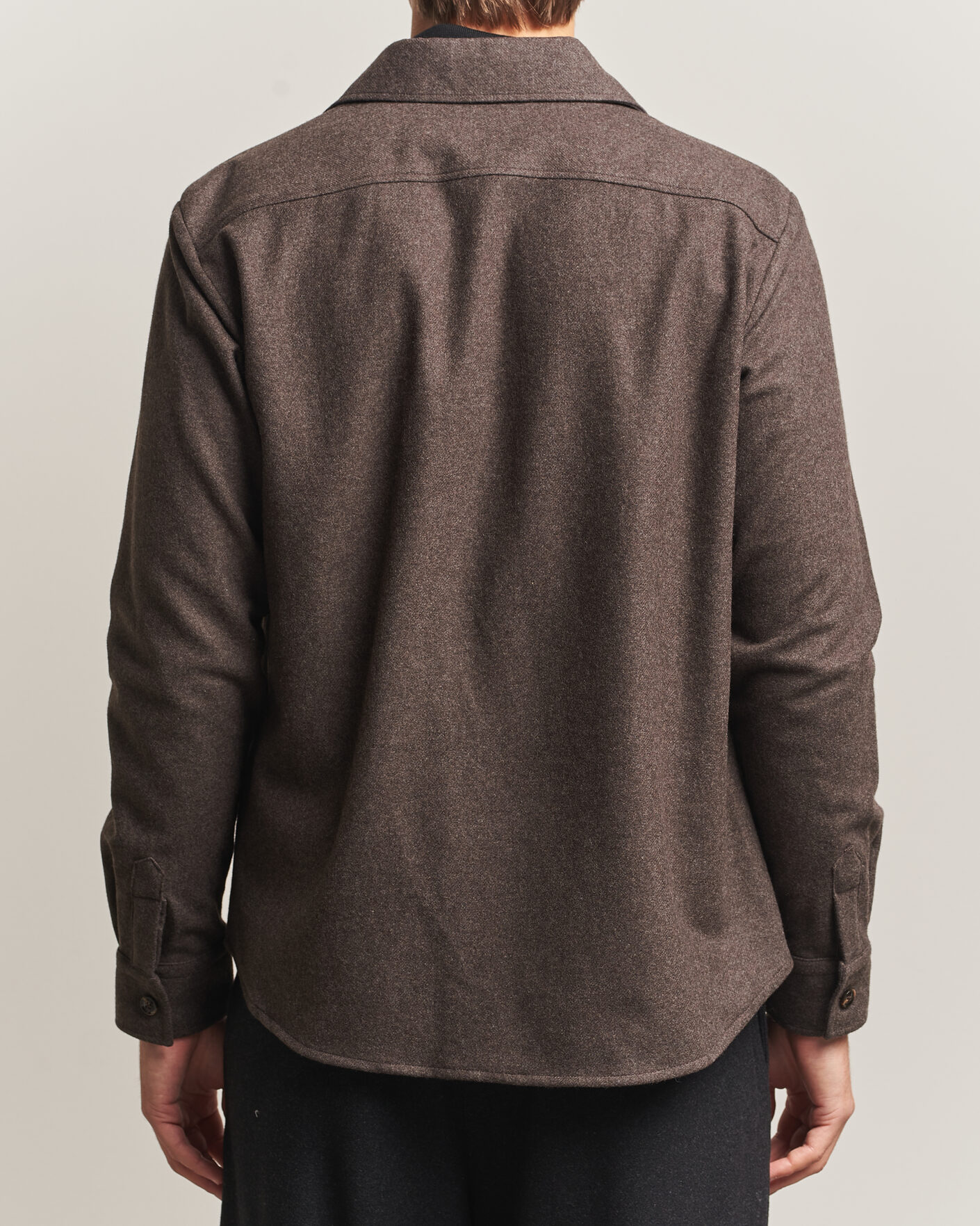 Homme | Chemises | Oscar Jacobson | Magnus Wool Shirt Jacket Brown