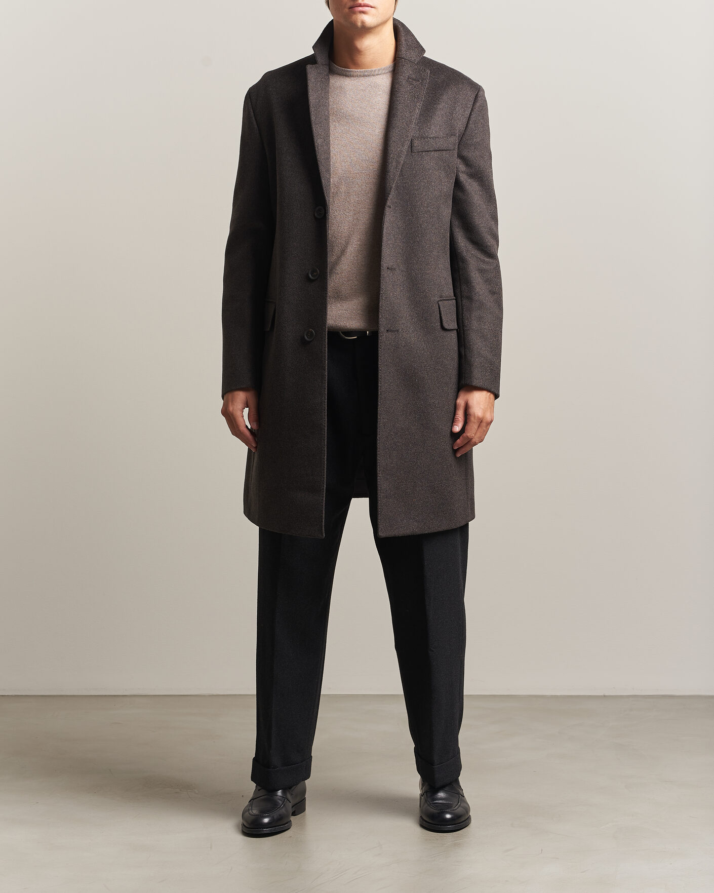 Homme | Manteaux Et Vestes | Oscar Jacobson | Sergio Wool Coat Brown