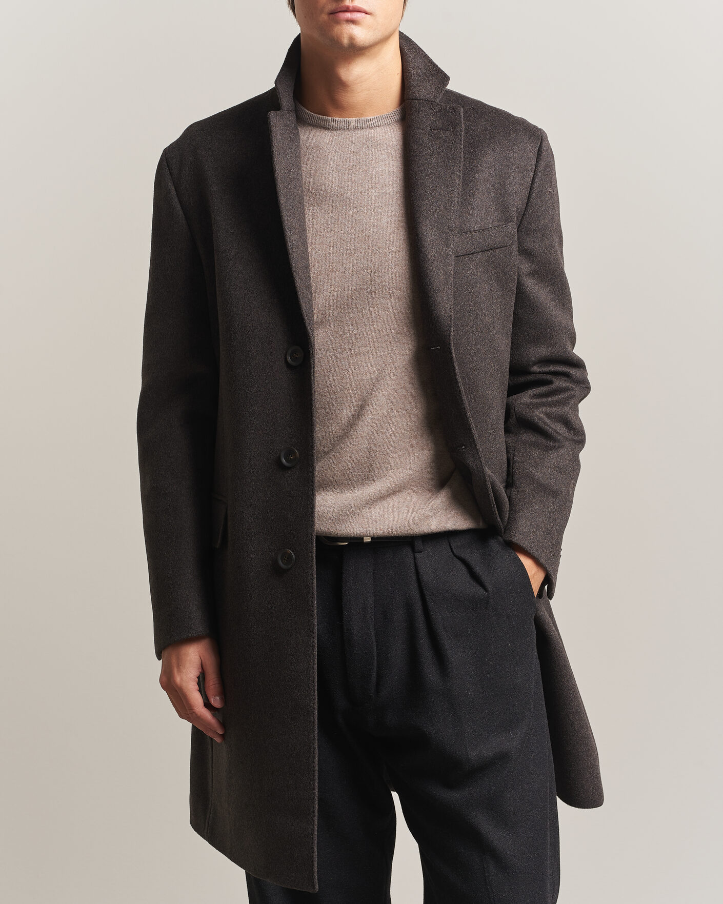 Homme | Manteaux Et Vestes | Oscar Jacobson | Sergio Wool Coat Brown