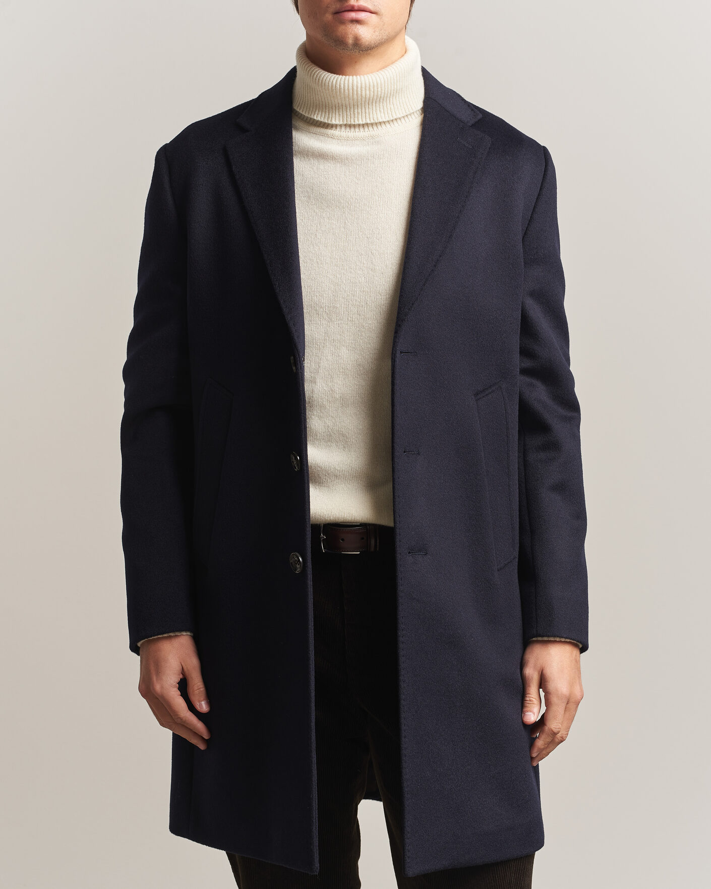 Homme | Manteaux Et Vestes | Oscar Jacobson | Single Breasted Wool Coat Navy