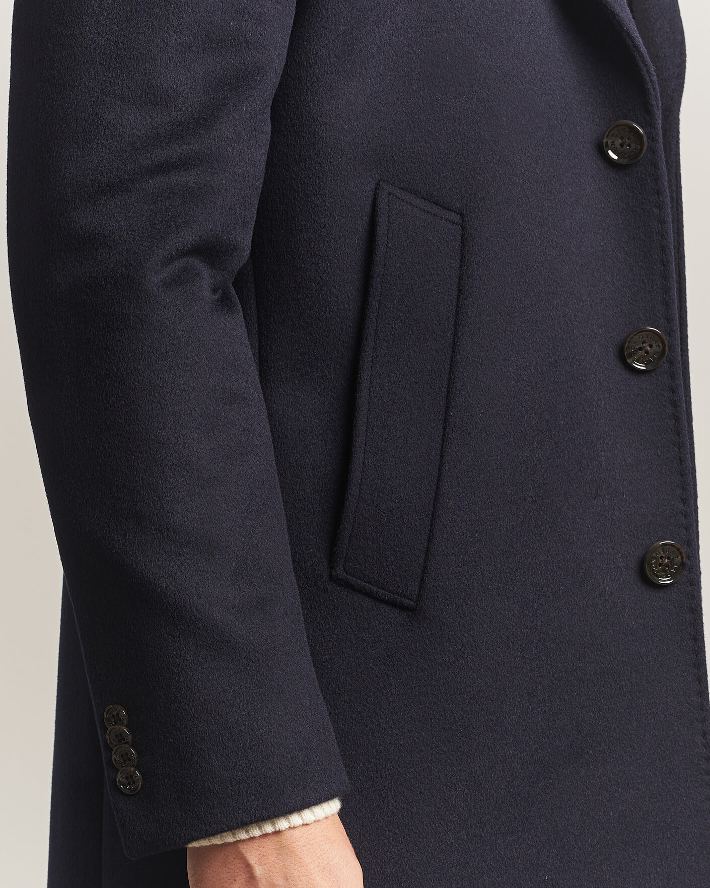Homme | Manteaux Et Vestes | Oscar Jacobson | Single Breasted Wool Coat Navy