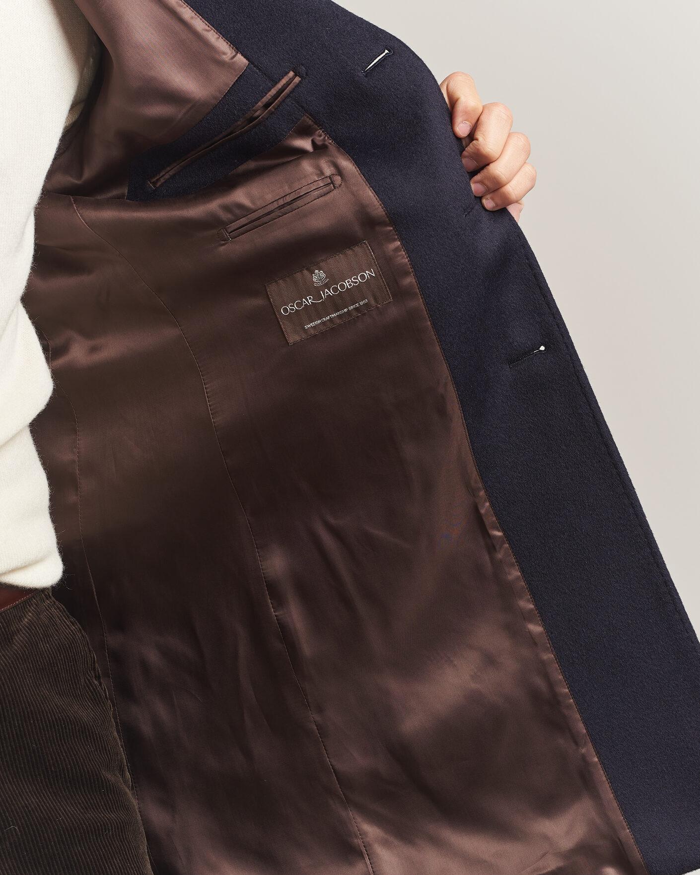 Homme | Manteaux Et Vestes | Oscar Jacobson | Single Breasted Wool Coat Navy