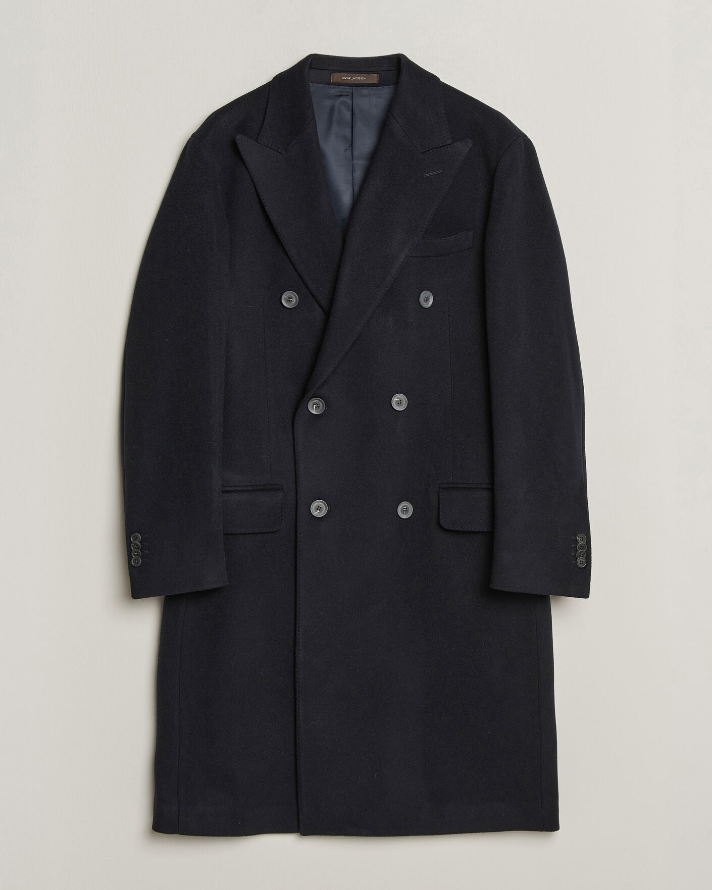 Homme | Manteaux Et Vestes | Oscar Jacobson | Sicily Double Breasted Wool Coat Navy
