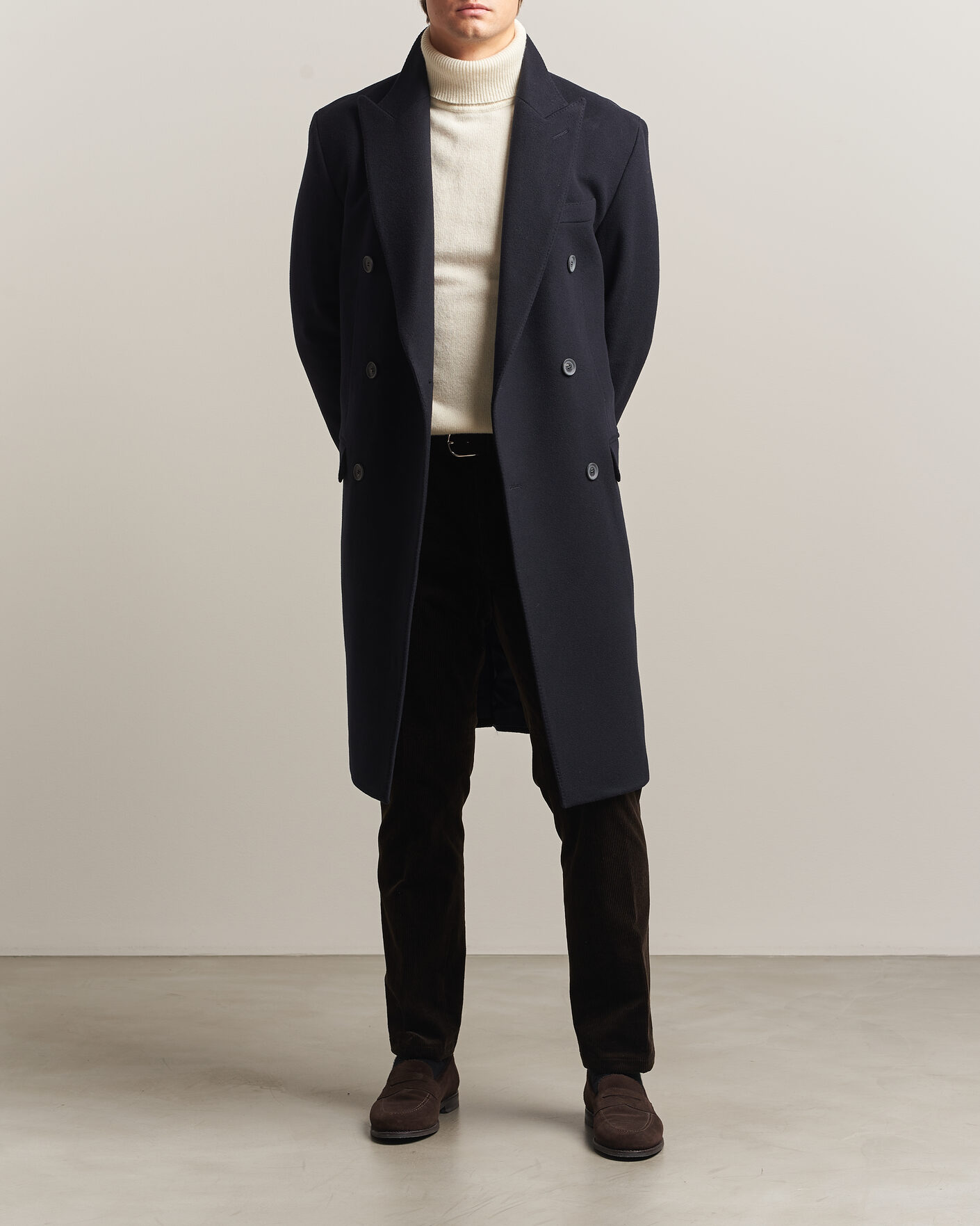 Homme | Manteaux Et Vestes | Oscar Jacobson | Sicily Double Breasted Wool Coat Navy