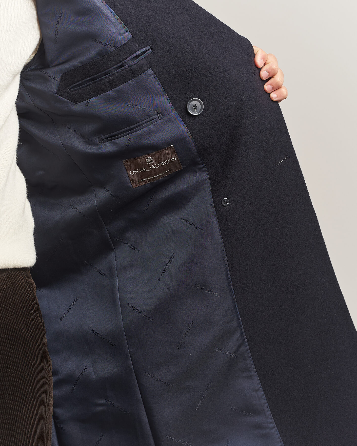 Homme | Manteaux Et Vestes | Oscar Jacobson | Sicily Double Breasted Wool Coat Navy