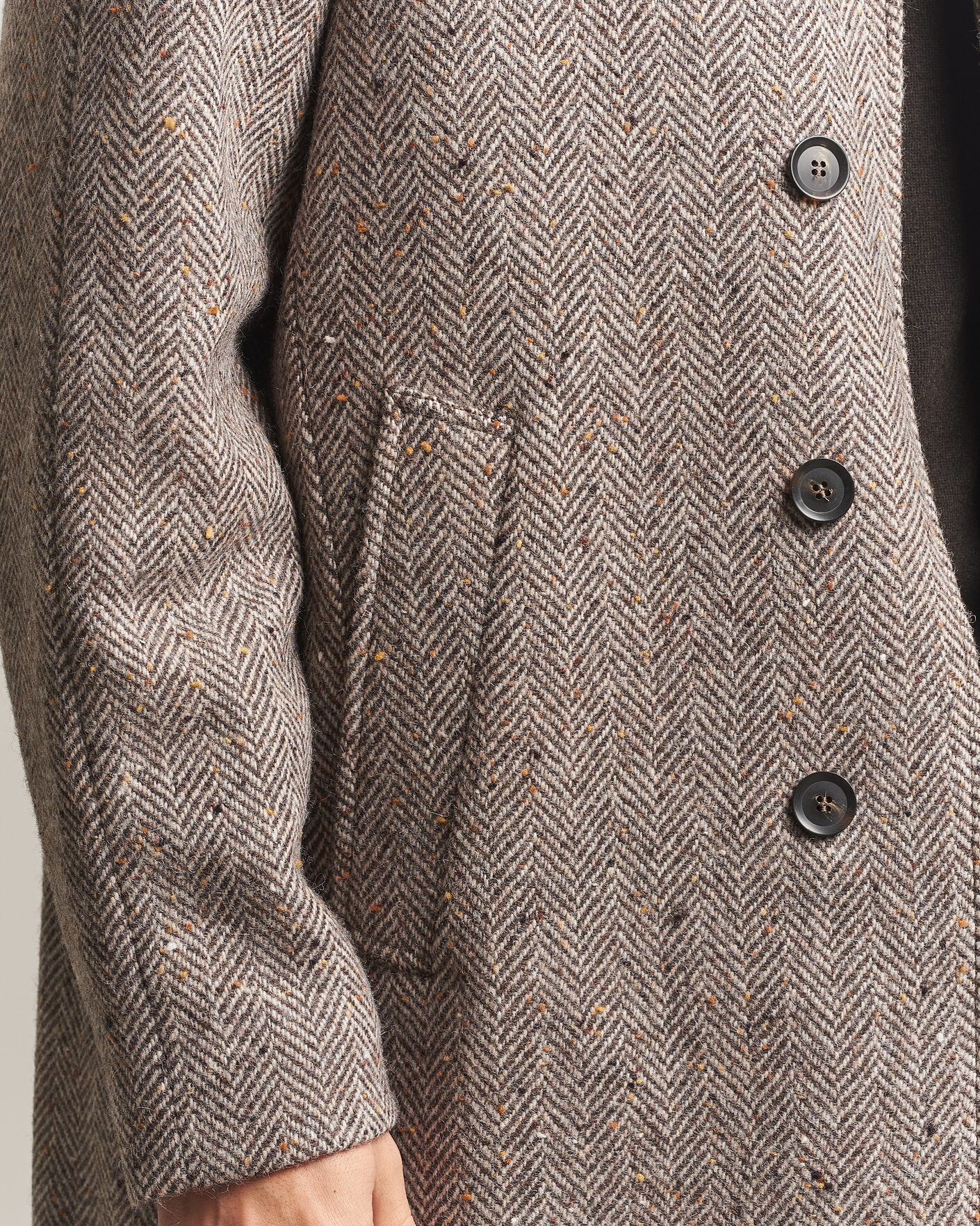 Homme | Manteaux Et Vestes | Oscar Jacobson | Raglan Herringbone Wool Coat Beige