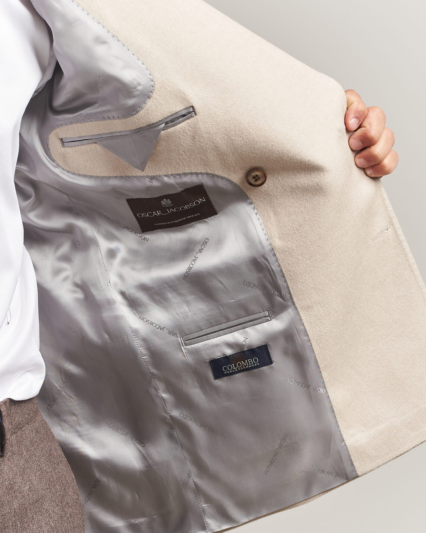 Homme | Blazers | Oscar Jacobson | Richard Wool/Cashmere DB Blazer Creme