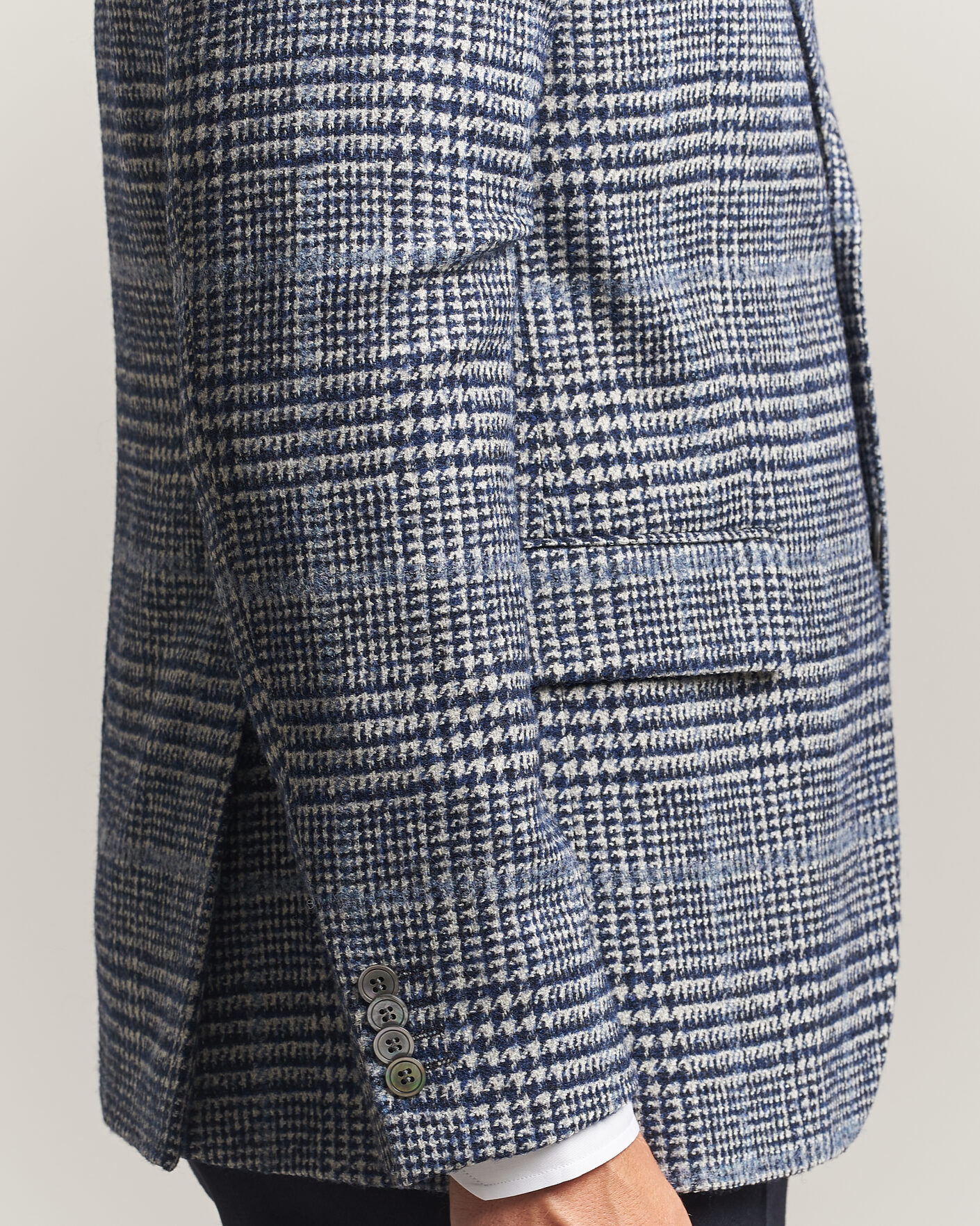 Homme | Blazers | Oscar Jacobson | Fogerty Checked Wool/Alpaca Blazer Blue