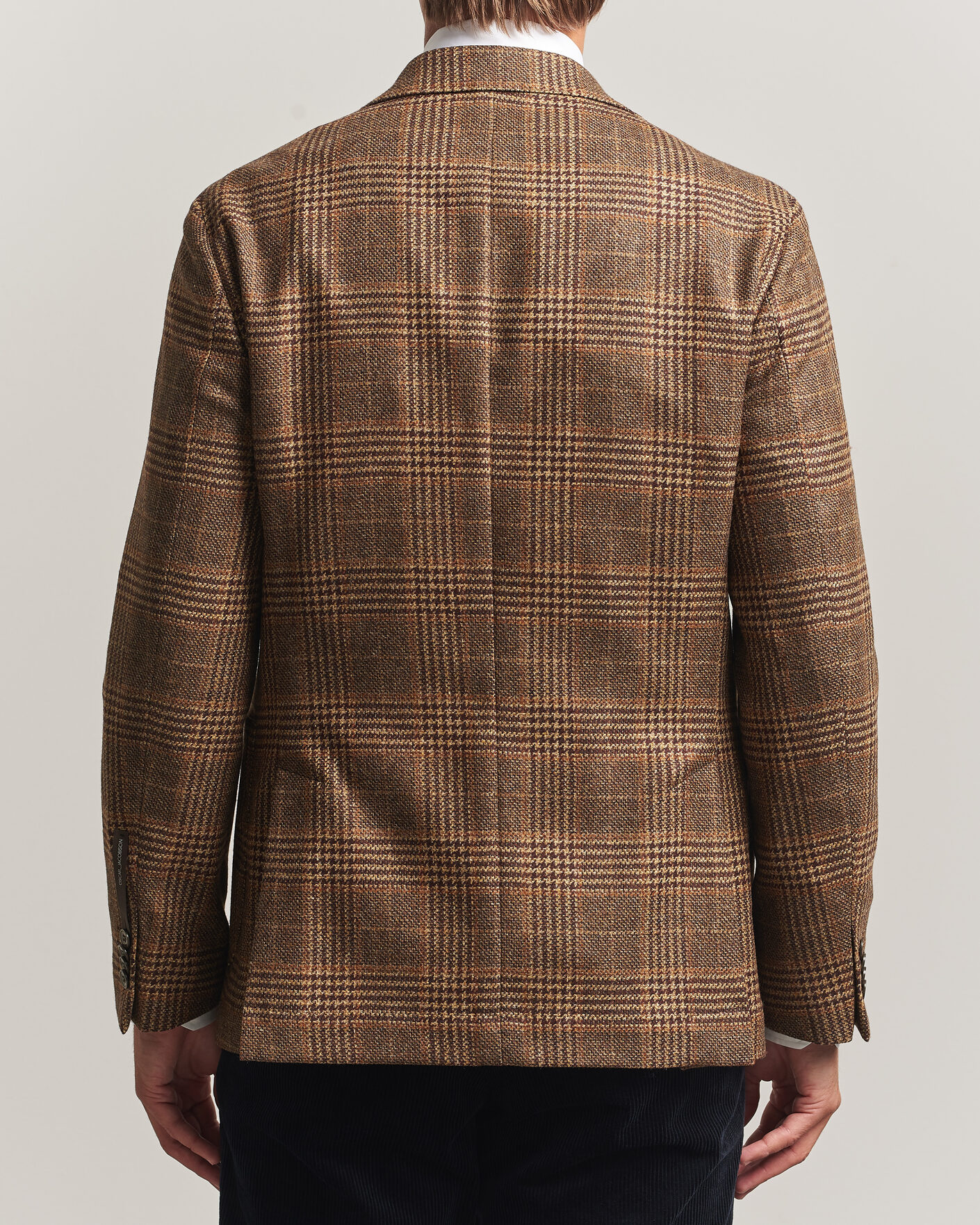 Homme | Blazers | Oscar Jacobson | Ferry Patch Checked Wool/Cashmere Blazer Brown