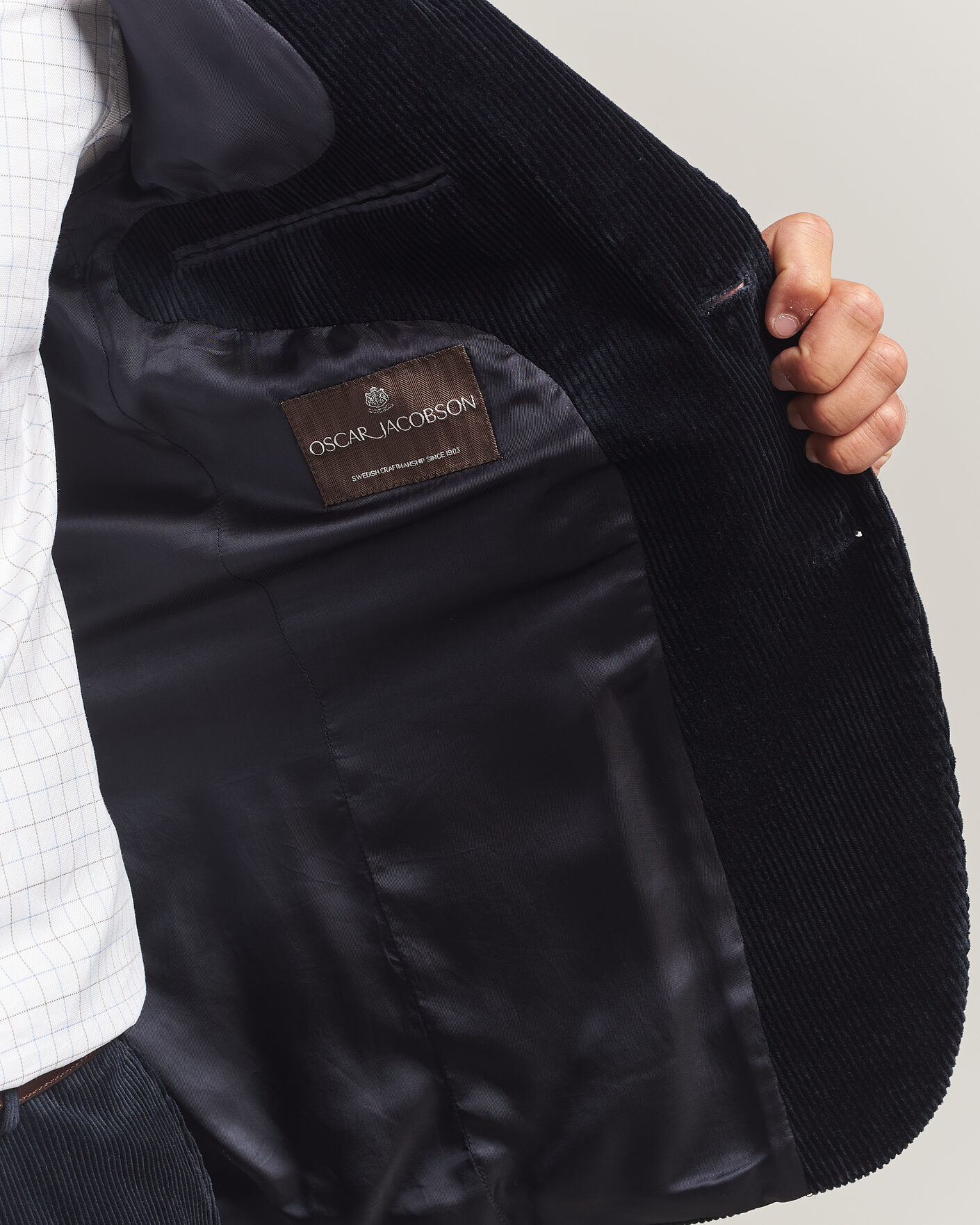 Homme | Blazers | Oscar Jacobson | Fogerty Patch Pocket Cord Blazer Navy