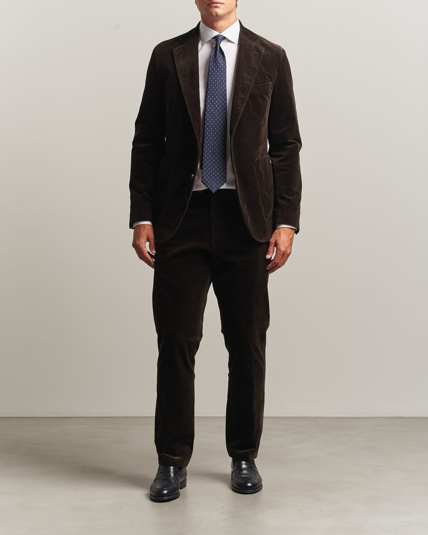 Homme | Blazers | Oscar Jacobson | Fogerty Patch Pocket Cord Blazer Dark Brown