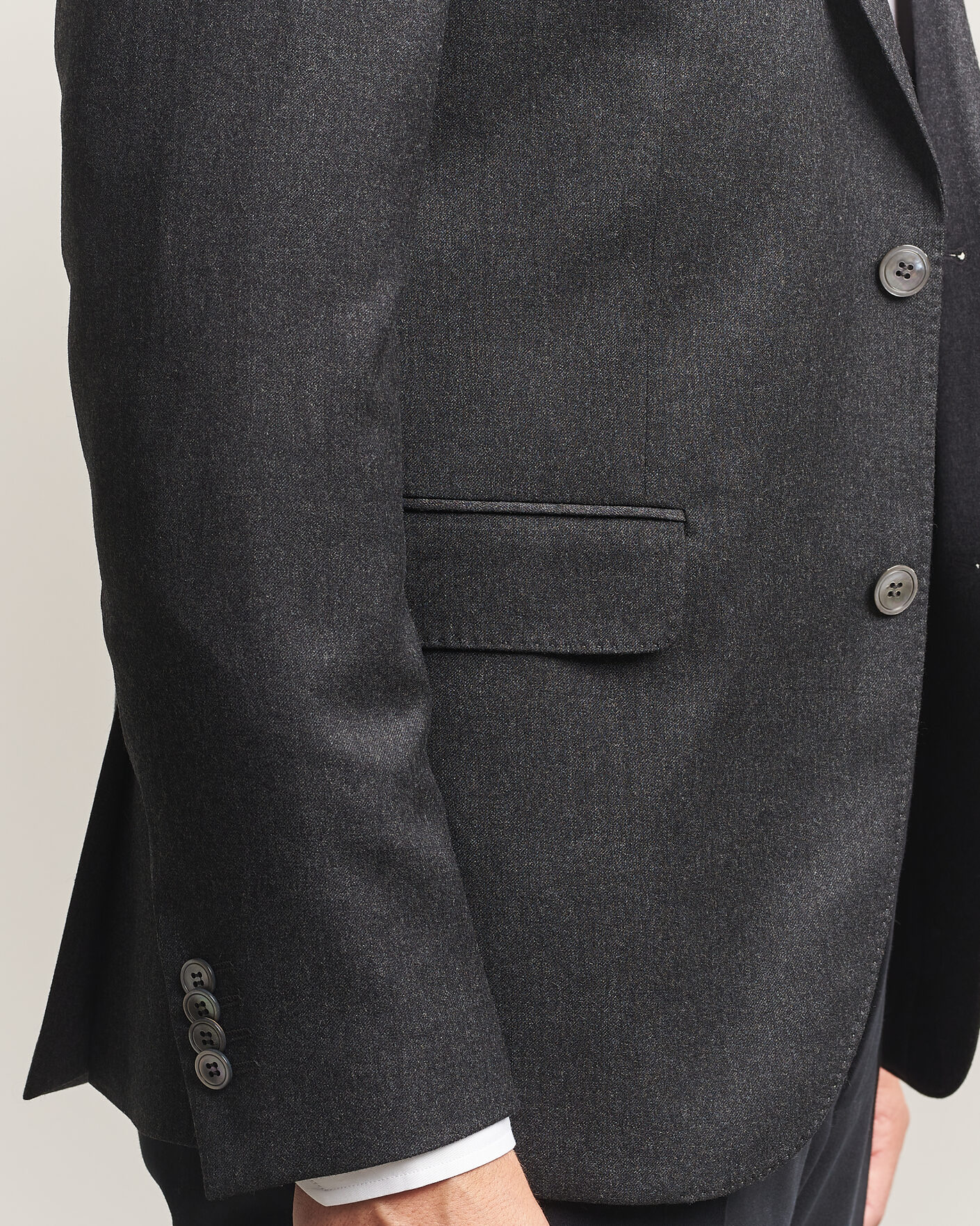Homme | Blazers | Oscar Jacobson | Fogerty Wool Flannel Blazer Charcoal