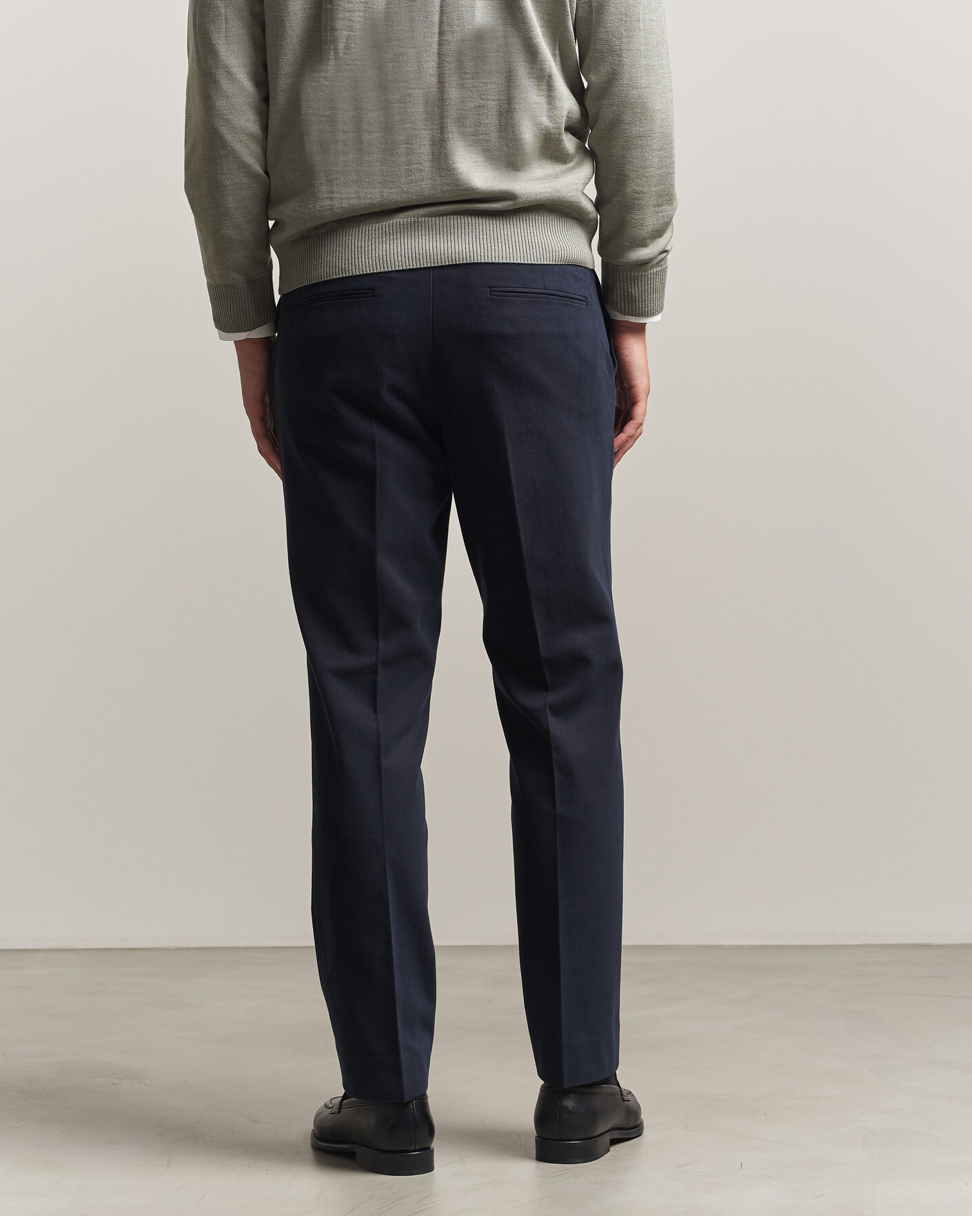 Homme | Pantalons | Oscar Jacobson | Dandy Brushed Cotton Trousers Blue