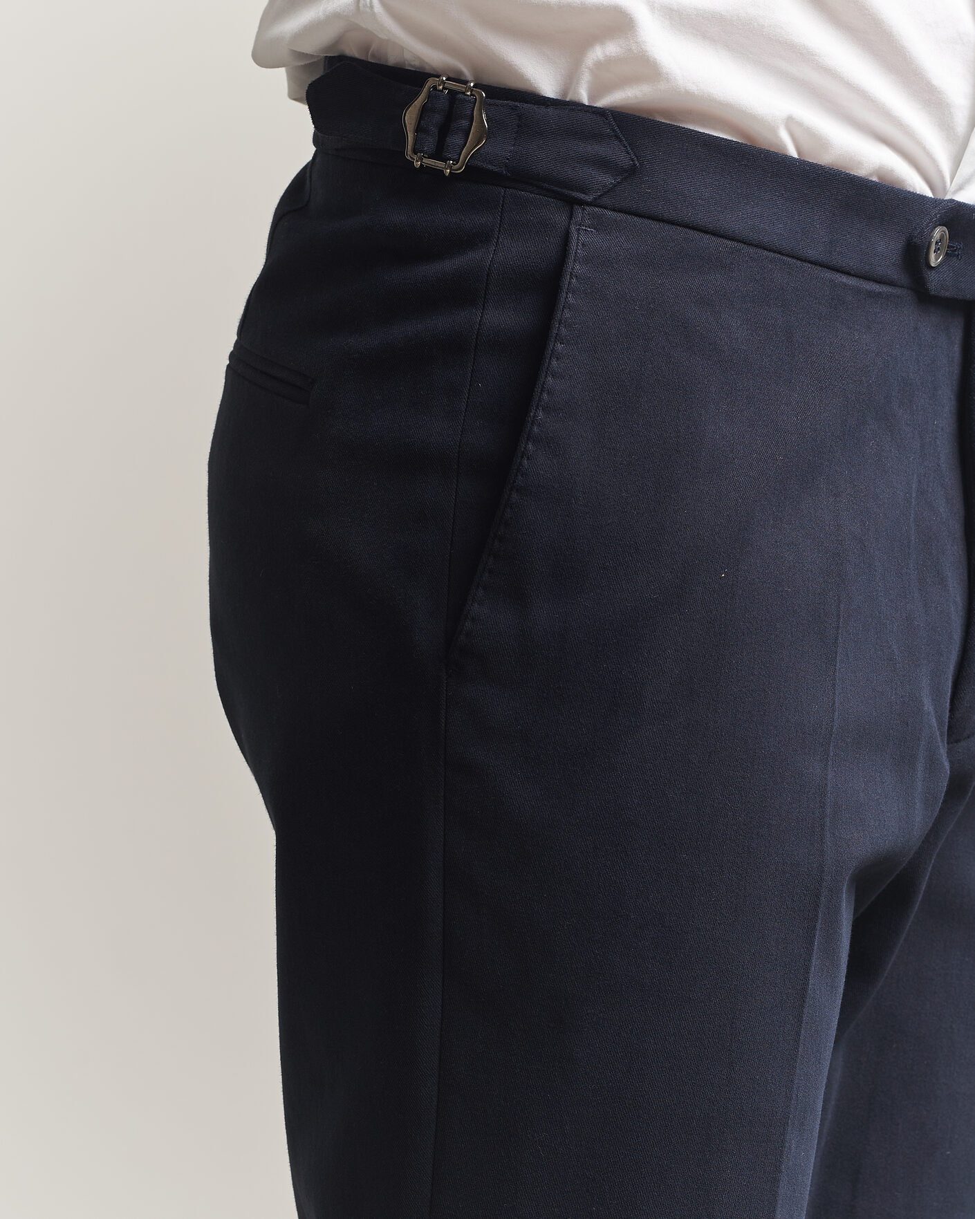 Homme | Pantalons | Oscar Jacobson | Dandy Brushed Cotton Trousers Blue