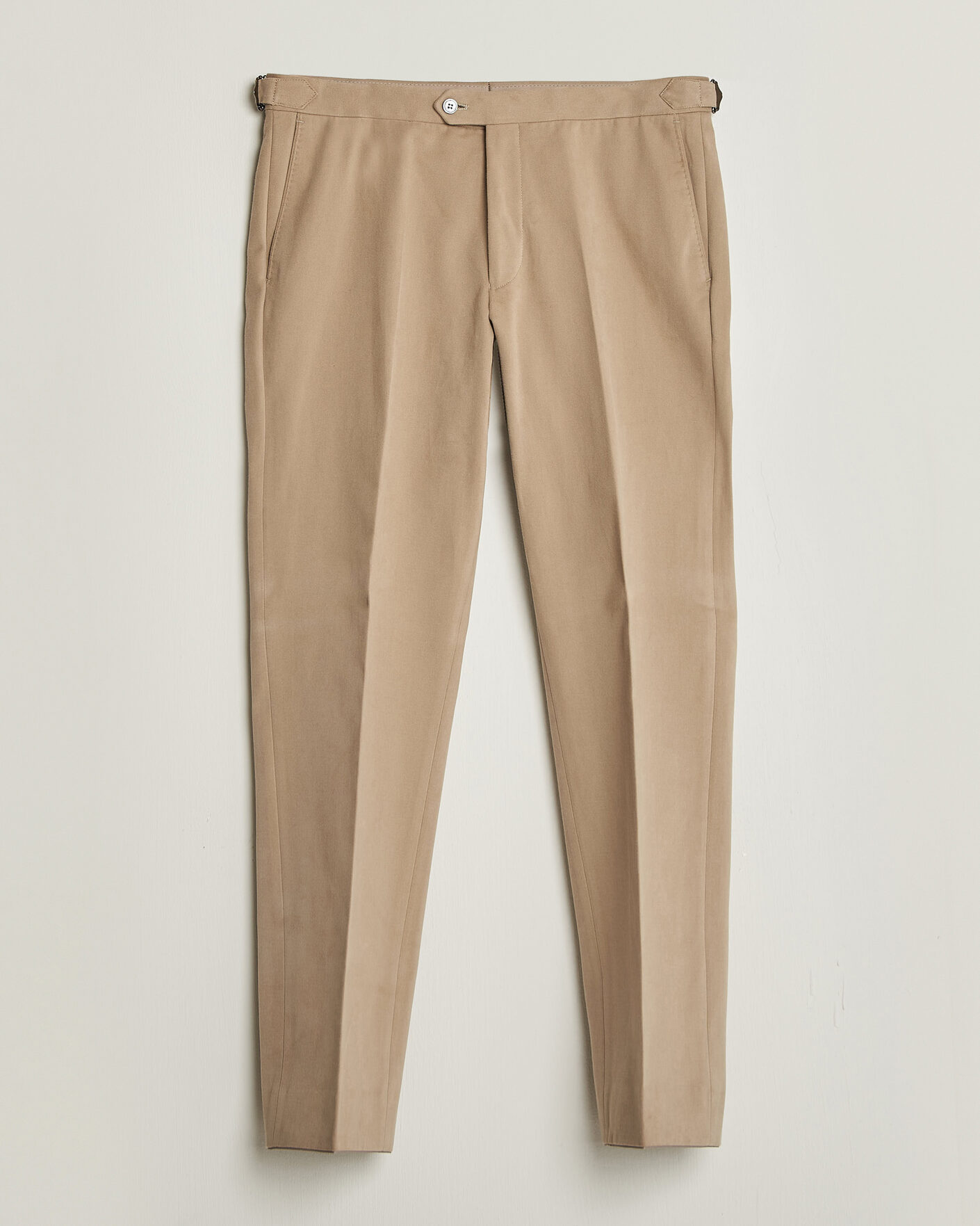 Homme | Pantalons | Oscar Jacobson | Dandy Brushed Cotton Trousers Beige