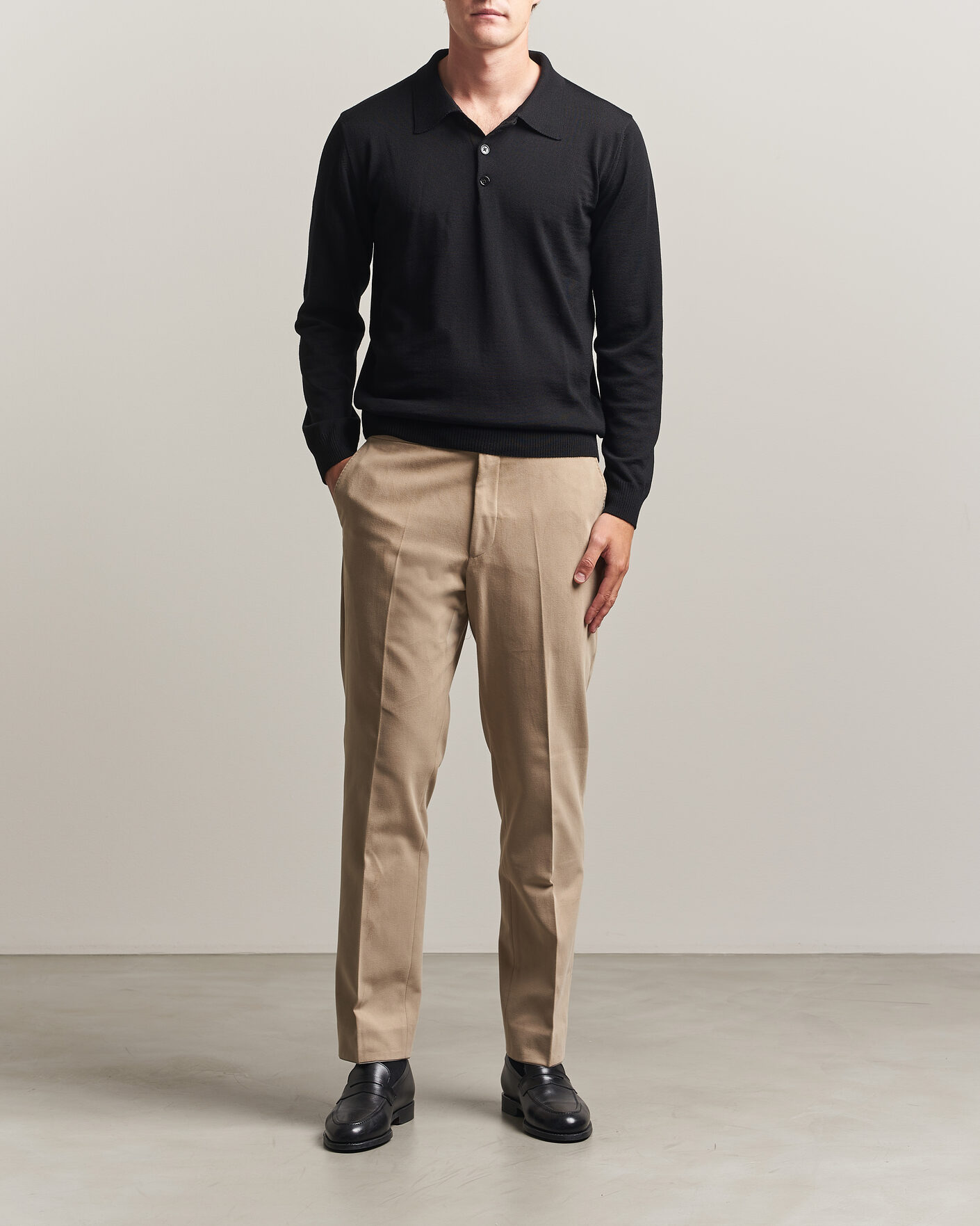 Homme | Pantalons | Oscar Jacobson | Dandy Brushed Cotton Trousers Beige