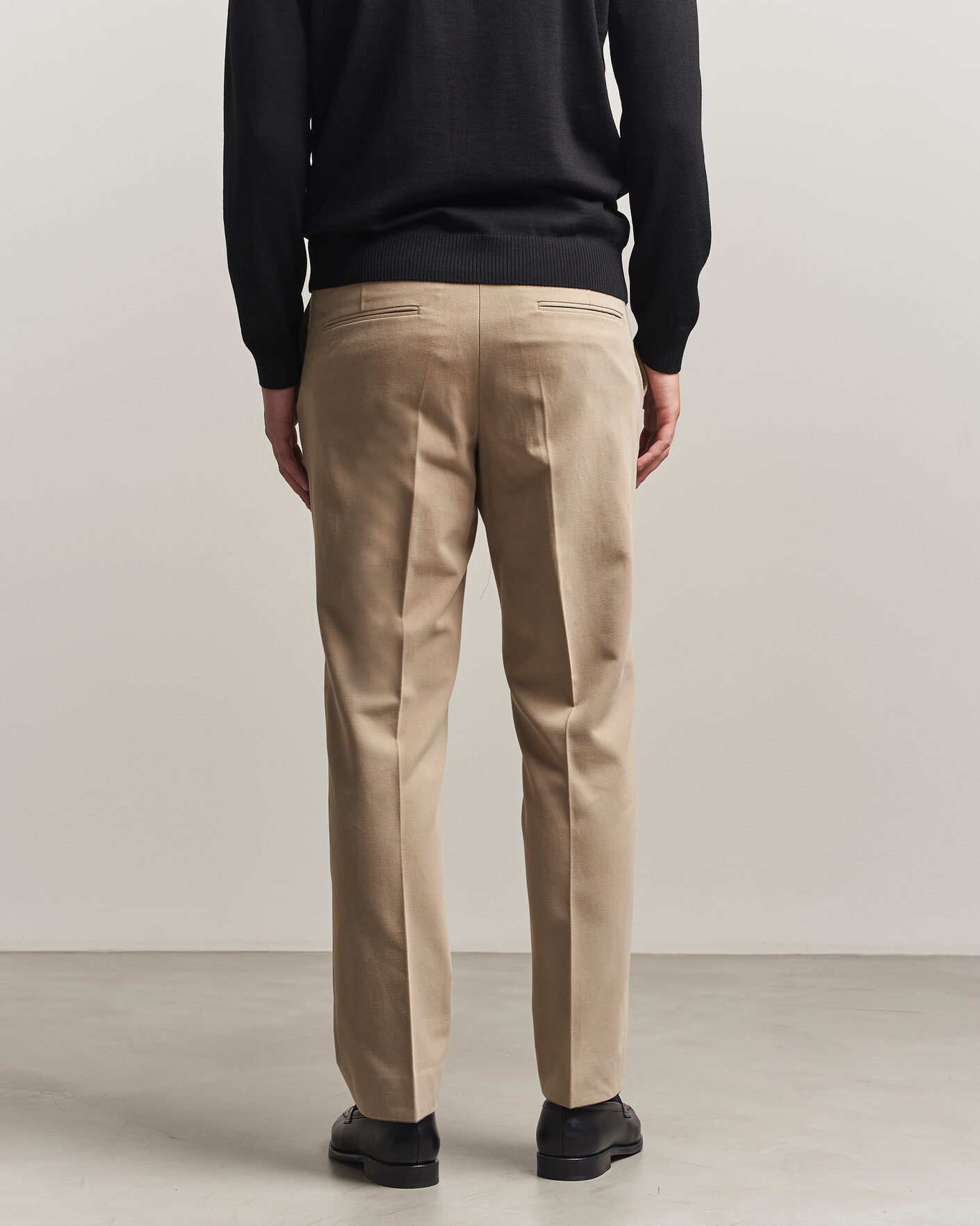 Homme | Pantalons | Oscar Jacobson | Dandy Brushed Cotton Trousers Beige