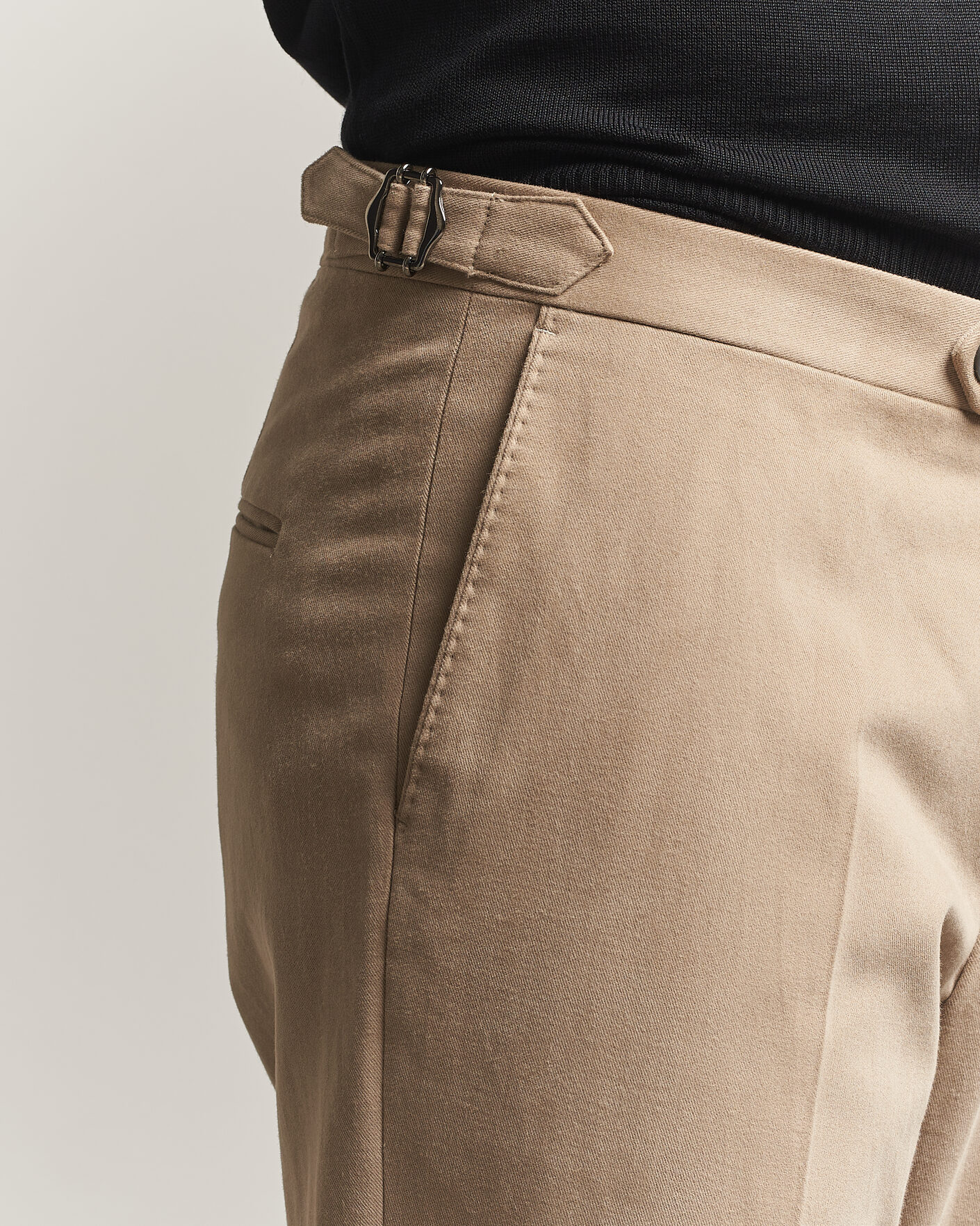 Homme | Pantalons | Oscar Jacobson | Dandy Brushed Cotton Trousers Beige
