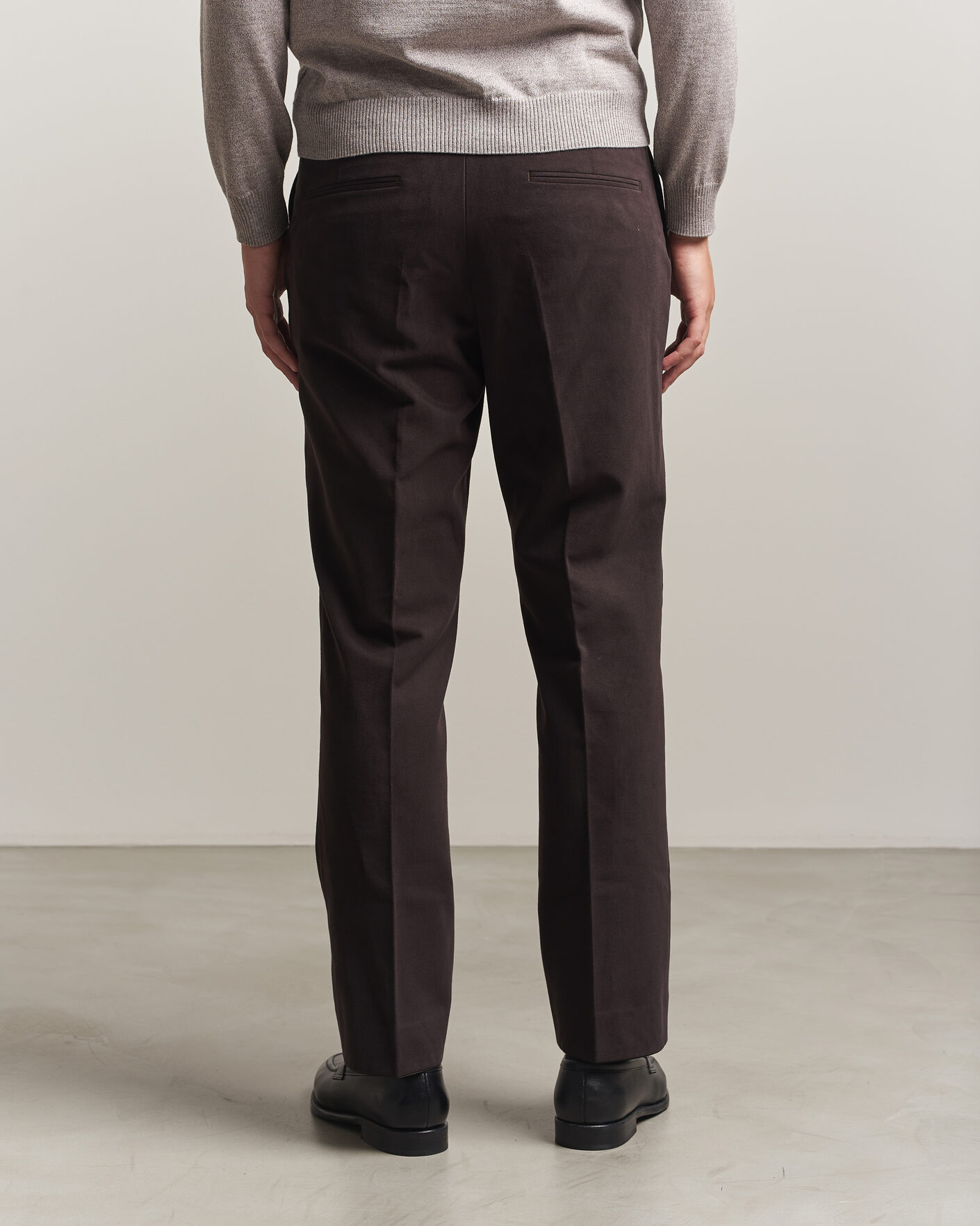 Homme | Pantalons | Oscar Jacobson | Dandy Brushed Cotton Trousers Brown
