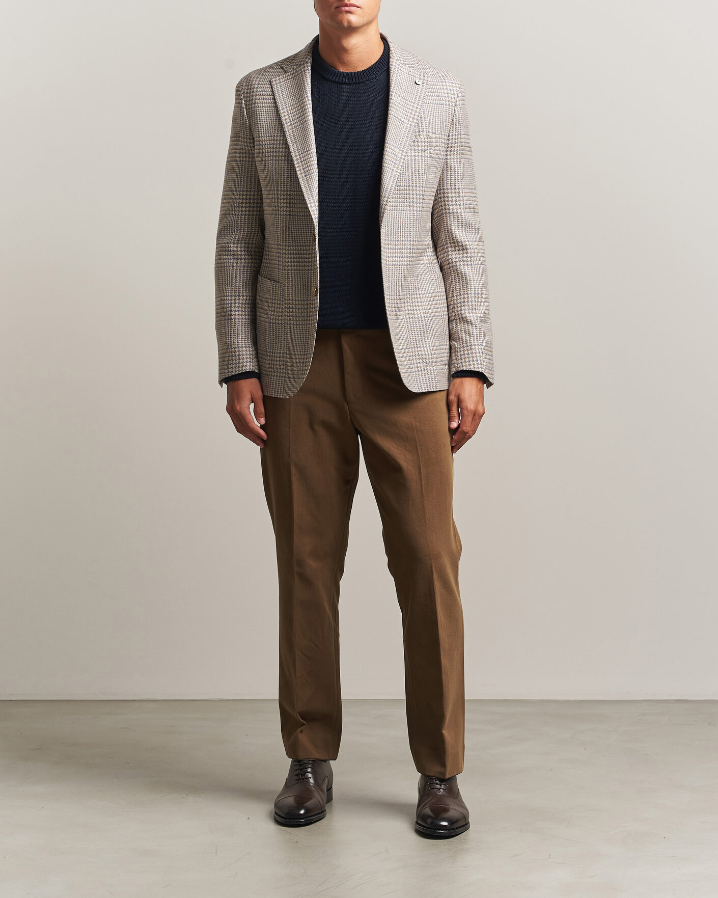 Homme | Pantalons | Oscar Jacobson | Dandy Brushed Cotton Trousers Camel