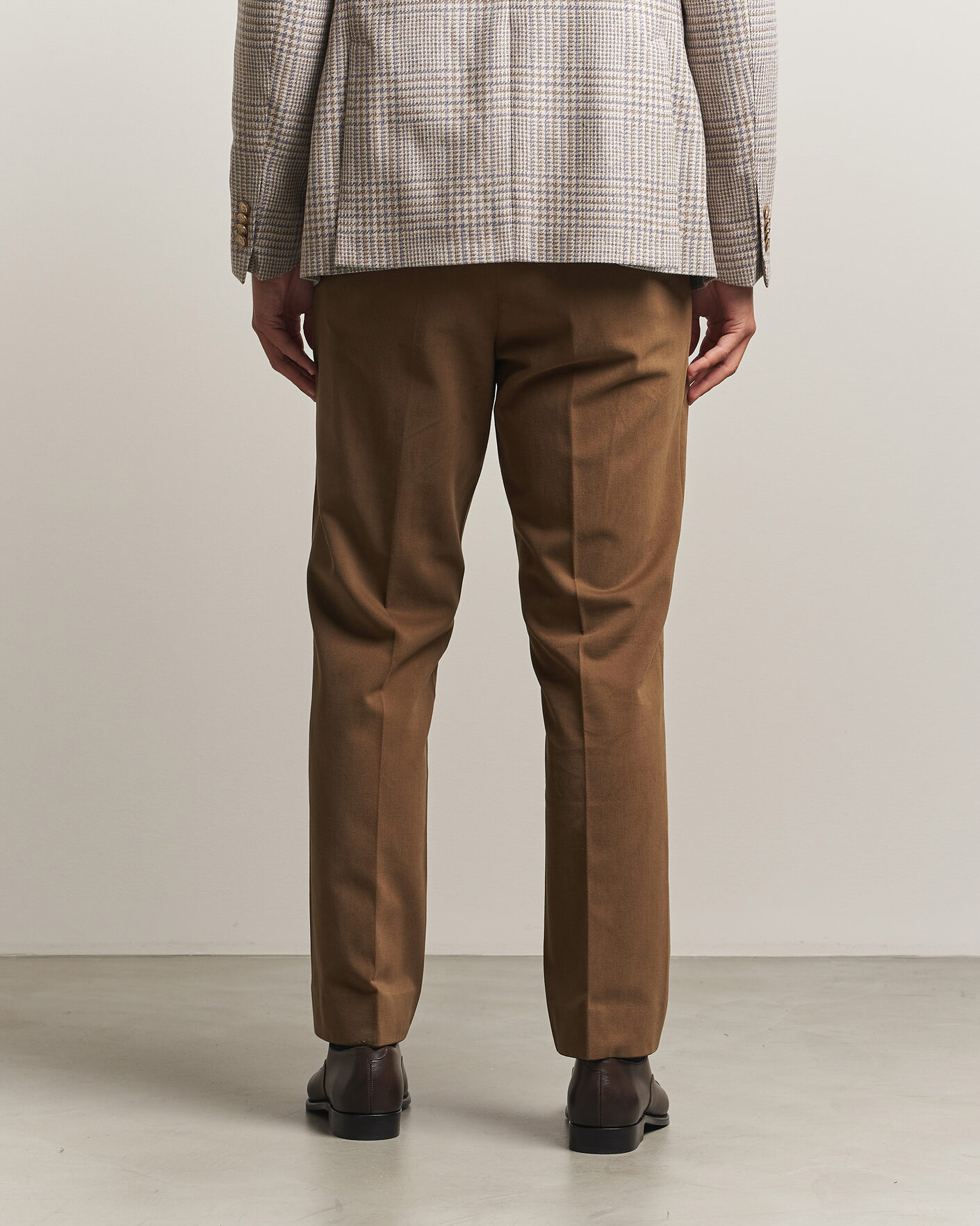 Homme | Pantalons | Oscar Jacobson | Dandy Brushed Cotton Trousers Camel