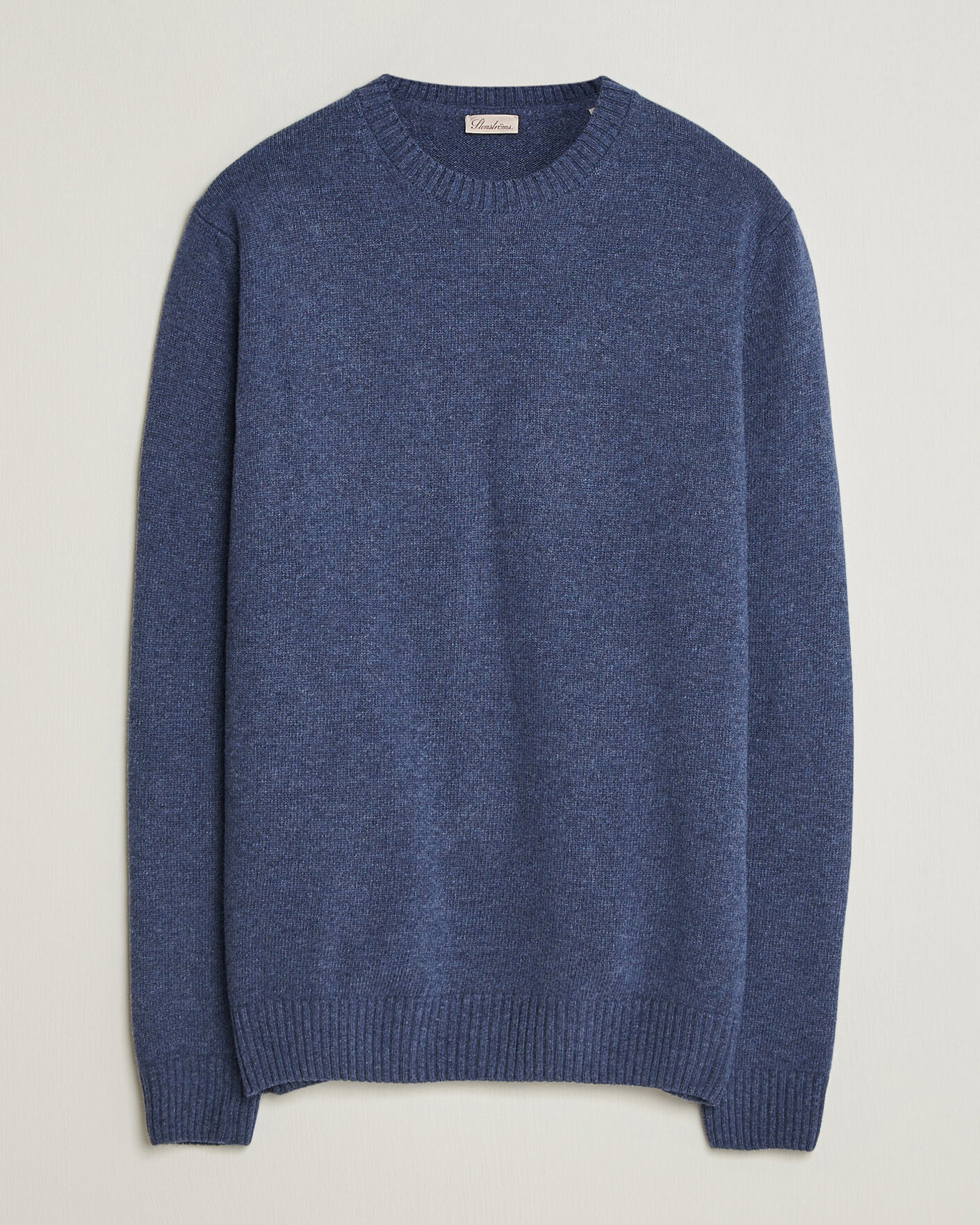 Homme | Pulls Et Tricots | Stenströms | Brushed Merino Crew Neck Blue