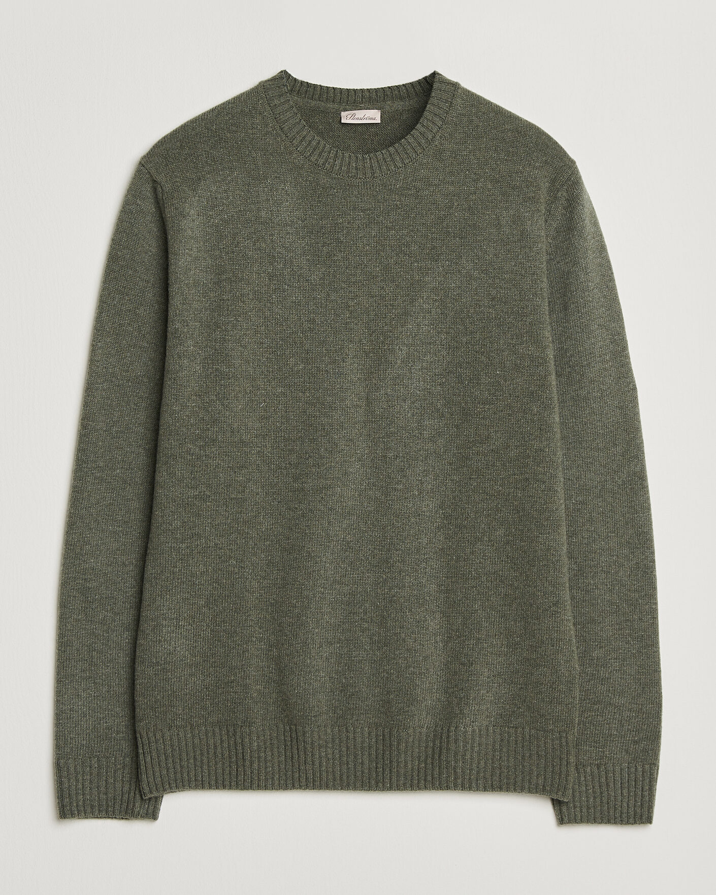 Homme | Pulls Et Tricots | Stenströms | Brushed Merino Crew Neck Green