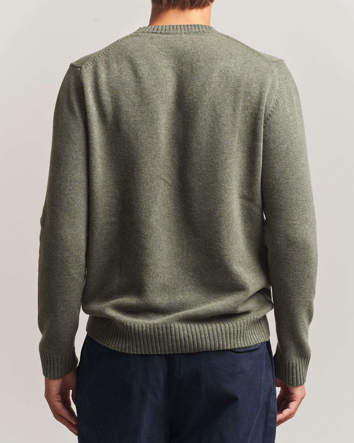 Homme | Pulls Et Tricots | Stenströms | Brushed Merino Crew Neck Green