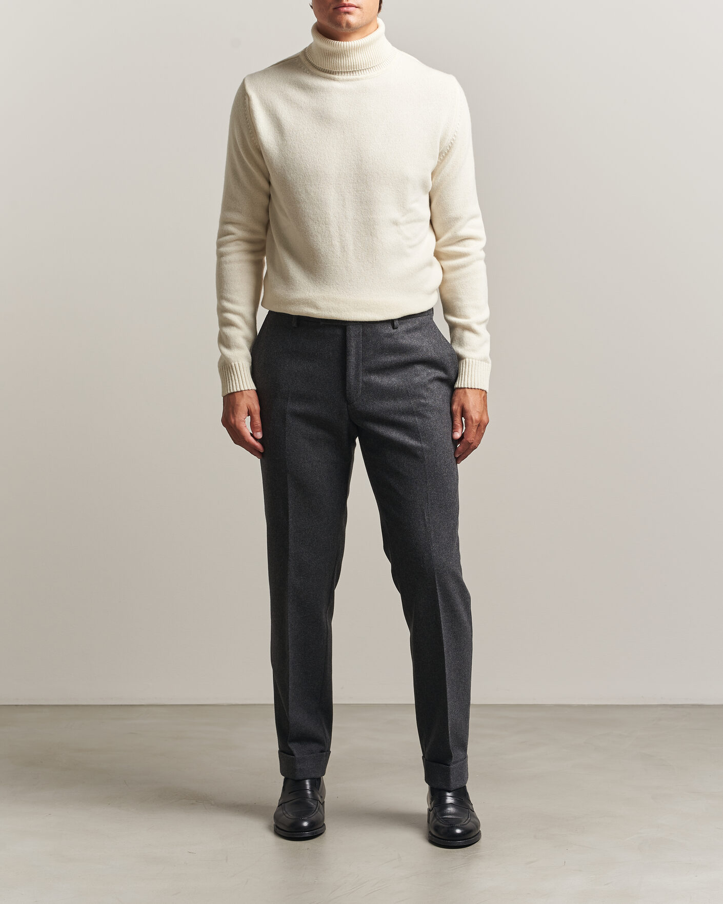 Homme | Pulls Et Tricots | Stenströms | Brushed Merino Rollneck Off White