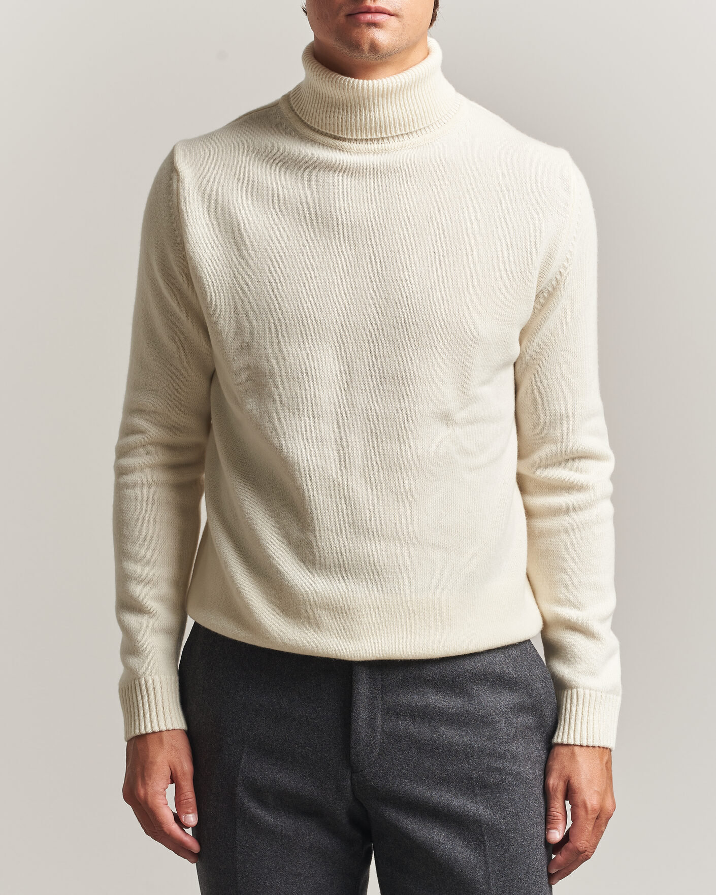 Homme | Pulls Et Tricots | Stenströms | Brushed Merino Rollneck Off White