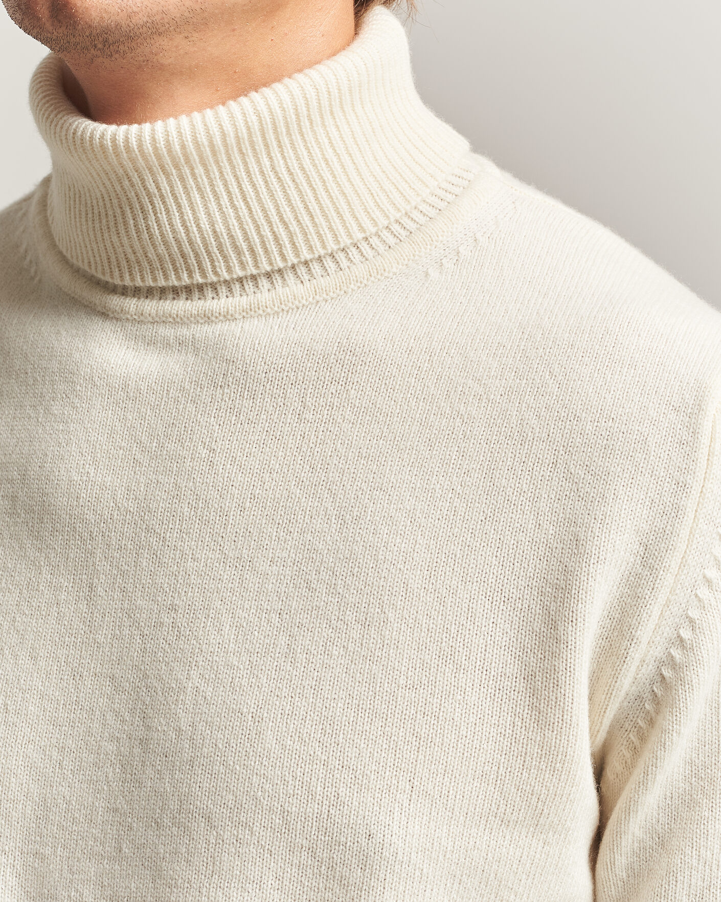 Homme | Pulls Et Tricots | Stenströms | Brushed Merino Rollneck Off White