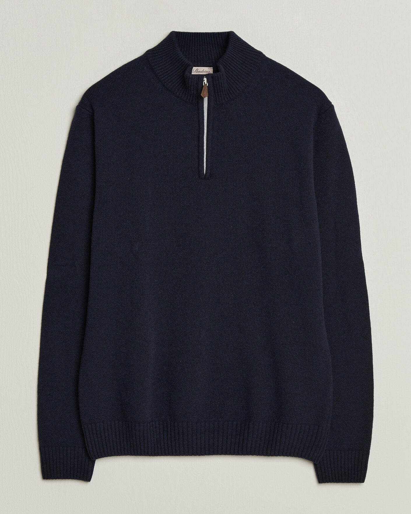 Homme | Pulls Et Tricots | Stenströms | Brushed Merino Half-Zip Navy