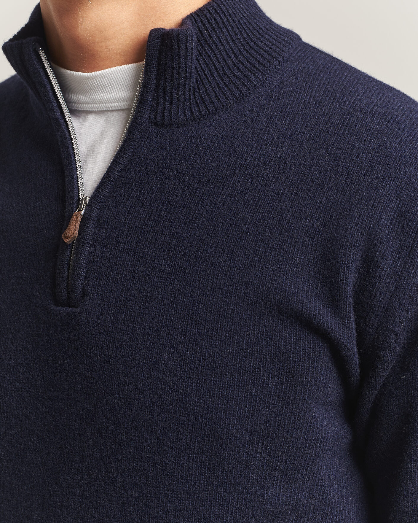 Homme | Pulls Et Tricots | Stenströms | Brushed Merino Half-Zip Navy