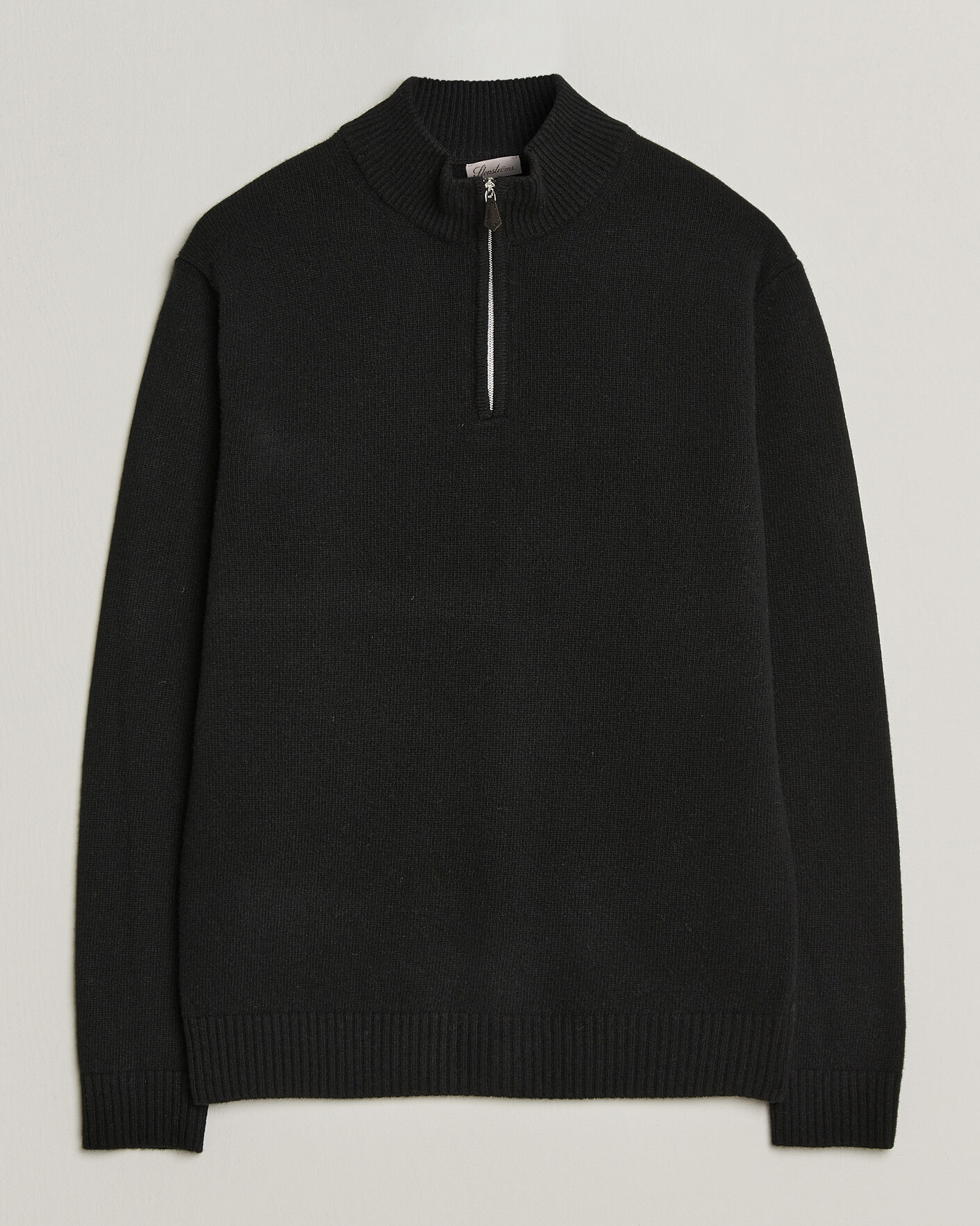 Homme | Pulls Et Tricots | Stenströms | Brushed Merino Half-Zip Black