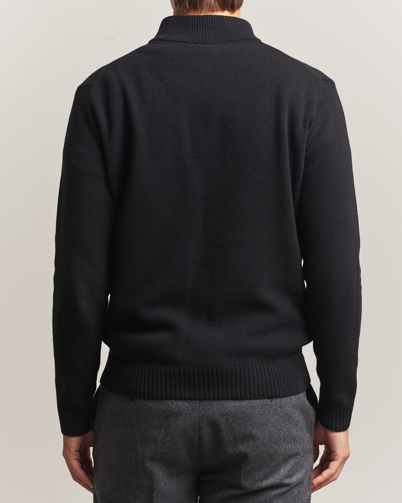 Homme | Pulls Et Tricots | Stenströms | Brushed Merino Half-Zip Black