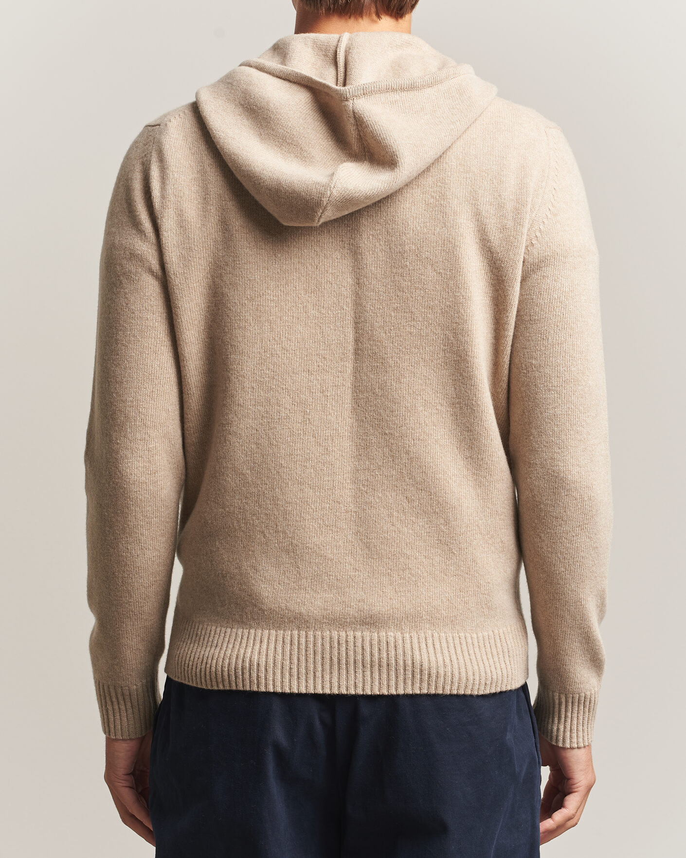 Homme | Pulls Et Tricots | Stenströms | Brushed Merino Full-Zip Hood Beige