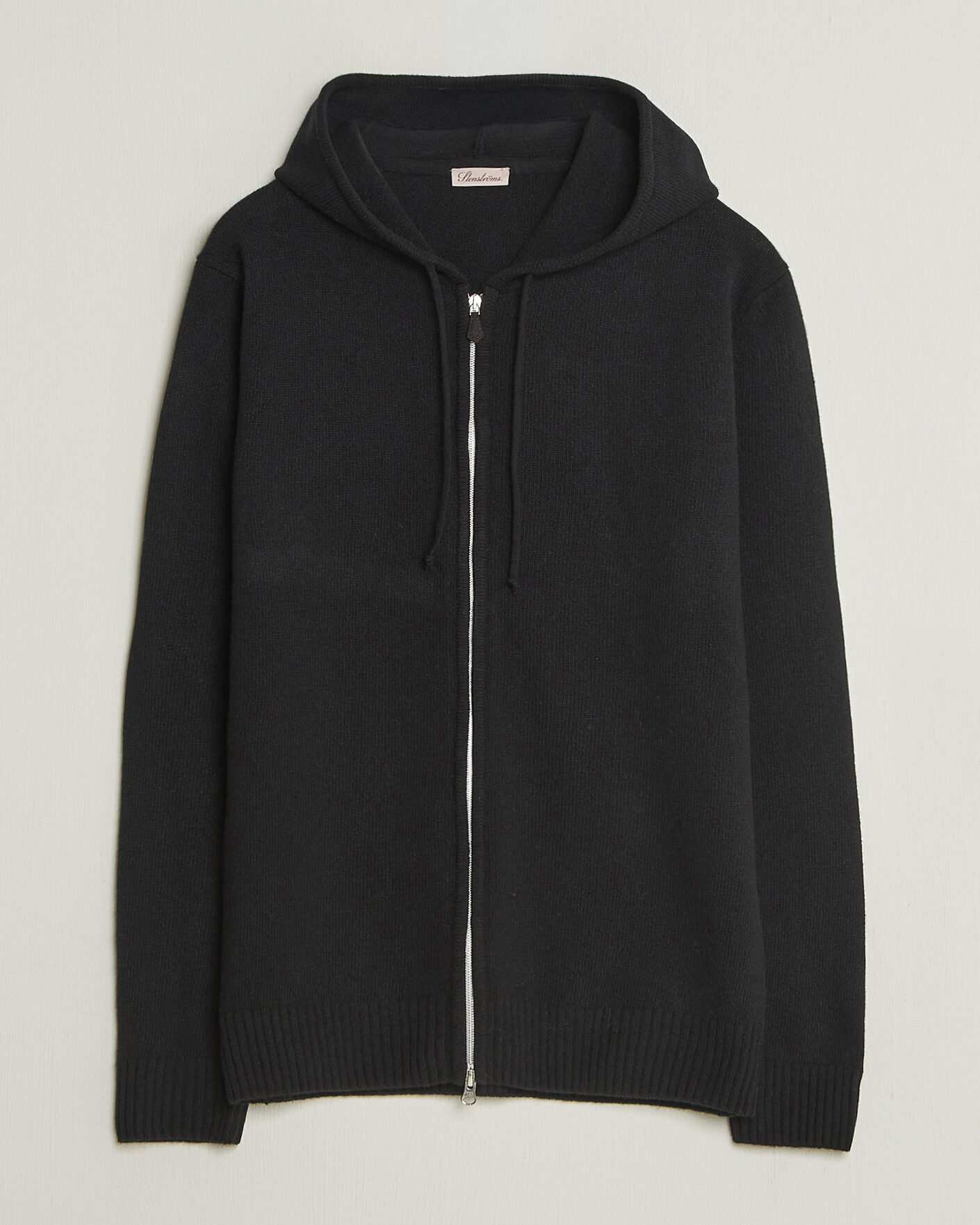 Homme | Pulls Et Tricots | Stenströms | Brushed Merino Full-Zip Hood Black