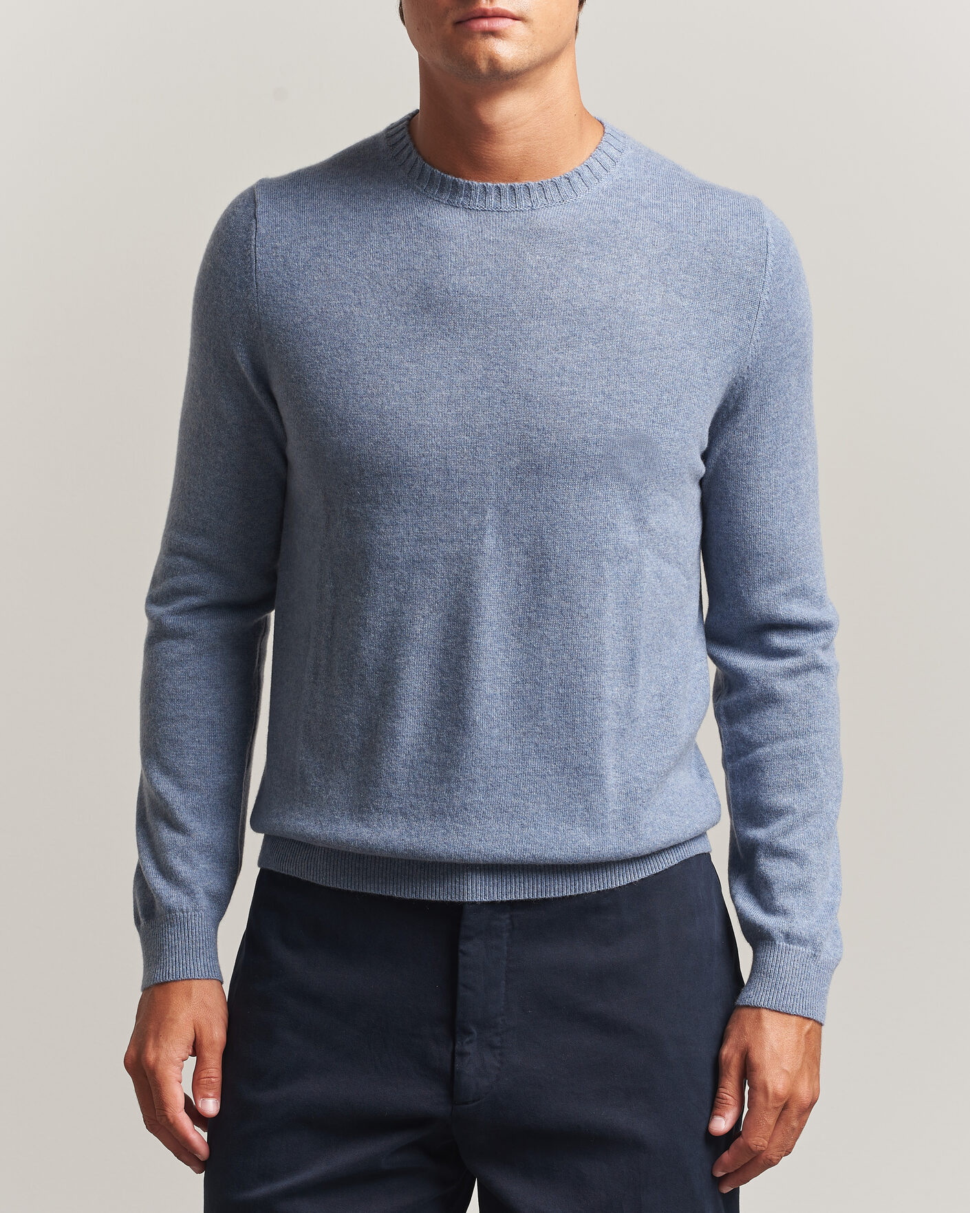 Homme | Pulls Et Tricots | Stenströms | Cashmere Crewneck Light Blue
